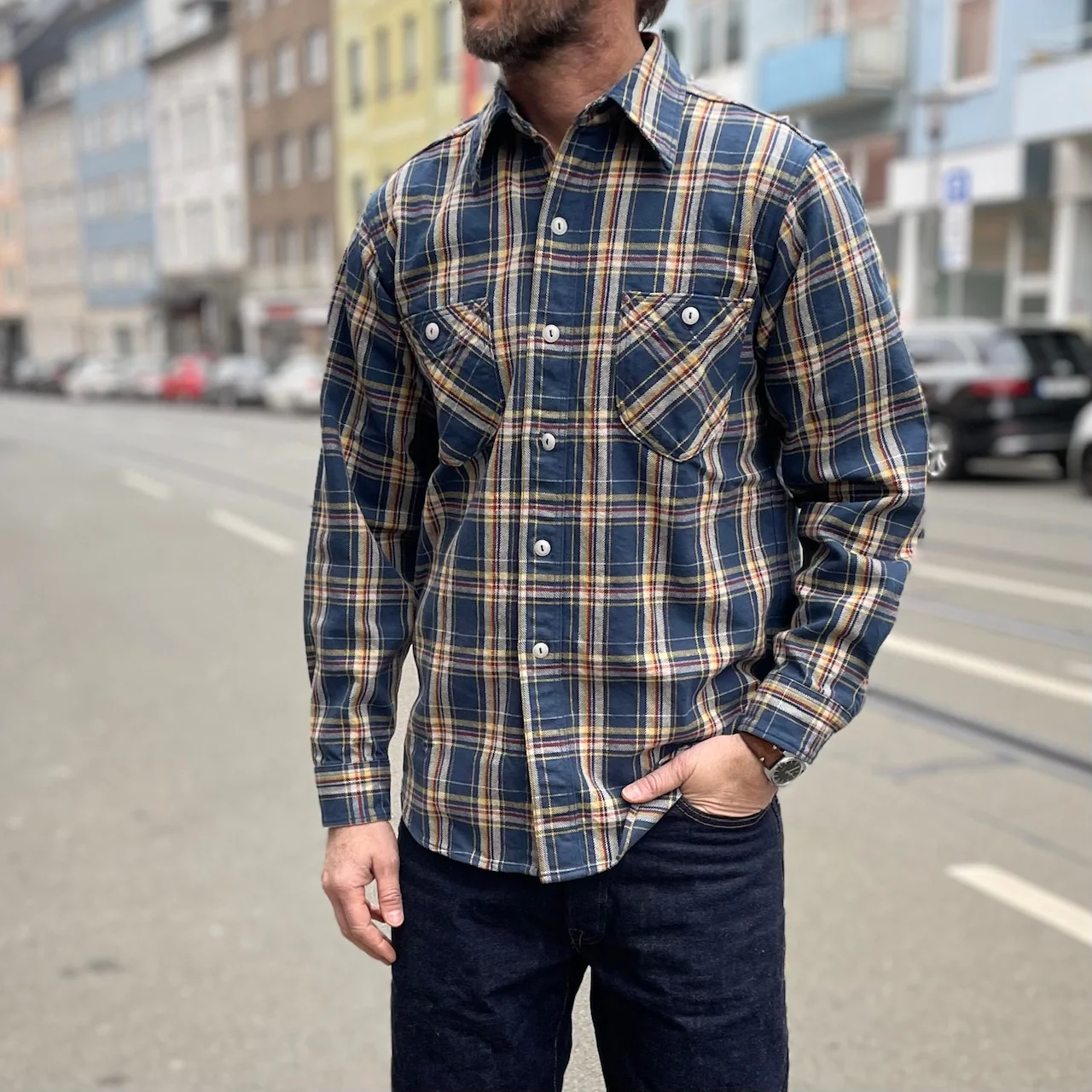 stevenson overall co. | dominator shirt dt2 - blue plaid - Image 3