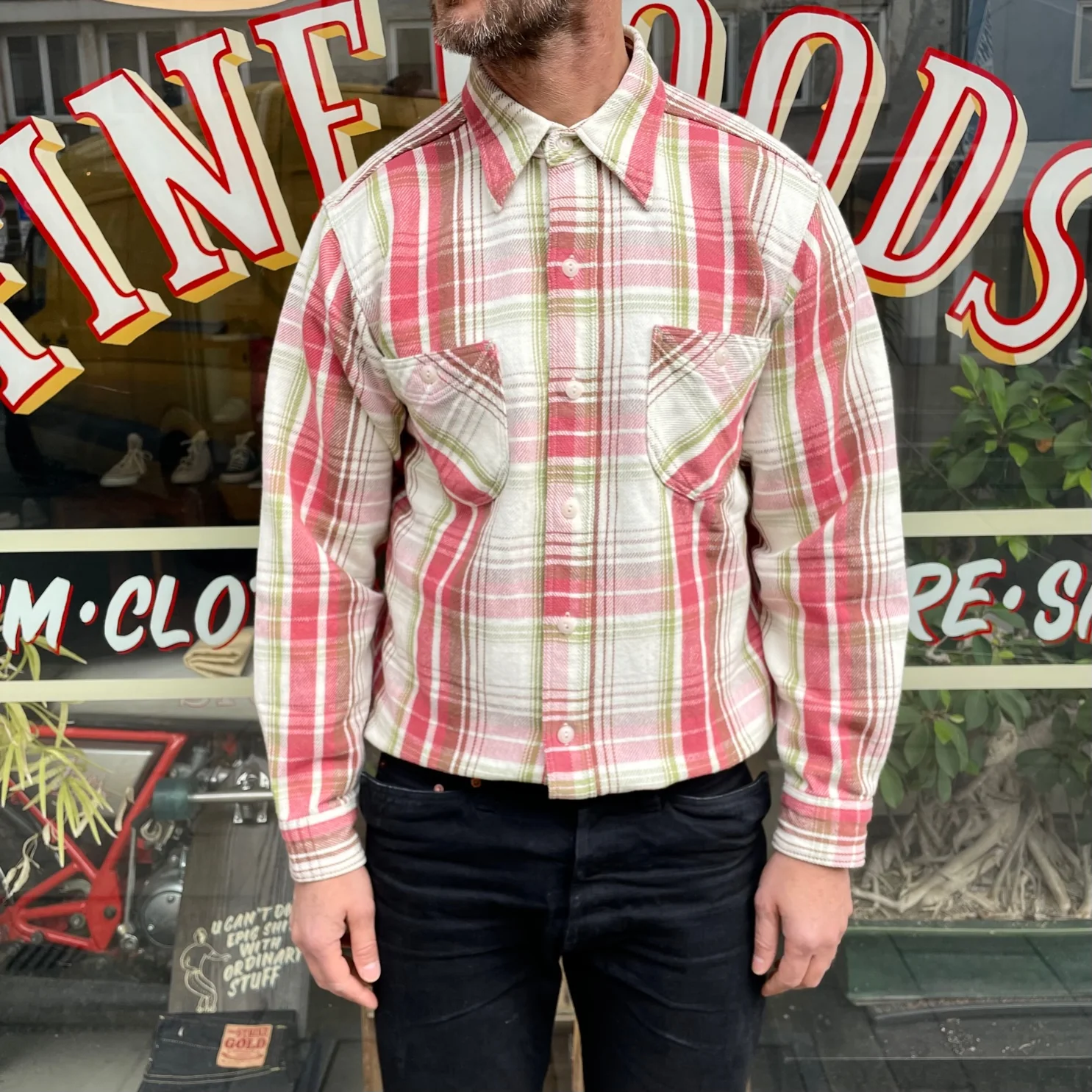stevenson overall co. | dominator shirt - red plaid - Image 3