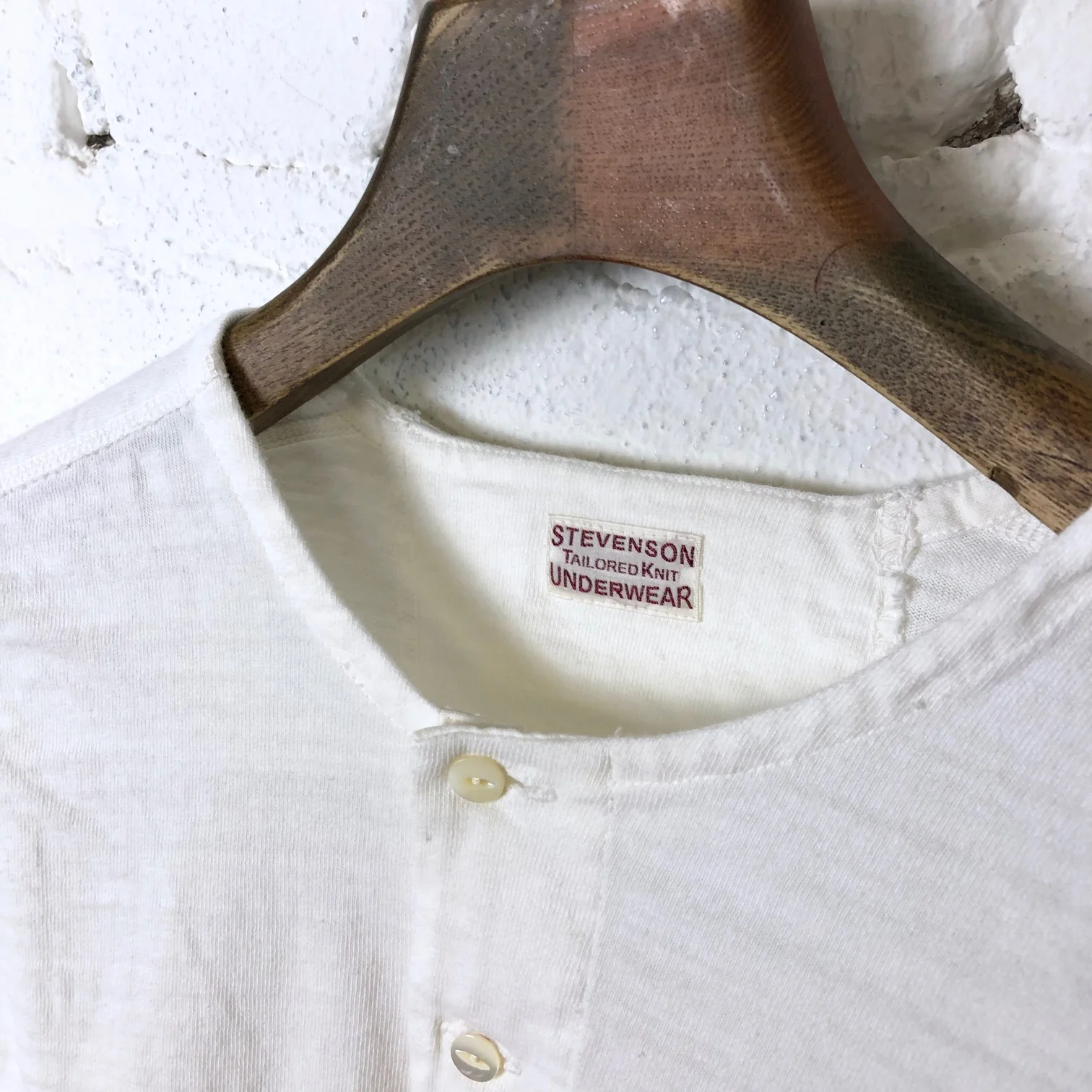 stevenson overall co. | loopwheel longsleeve henley white - Image 4