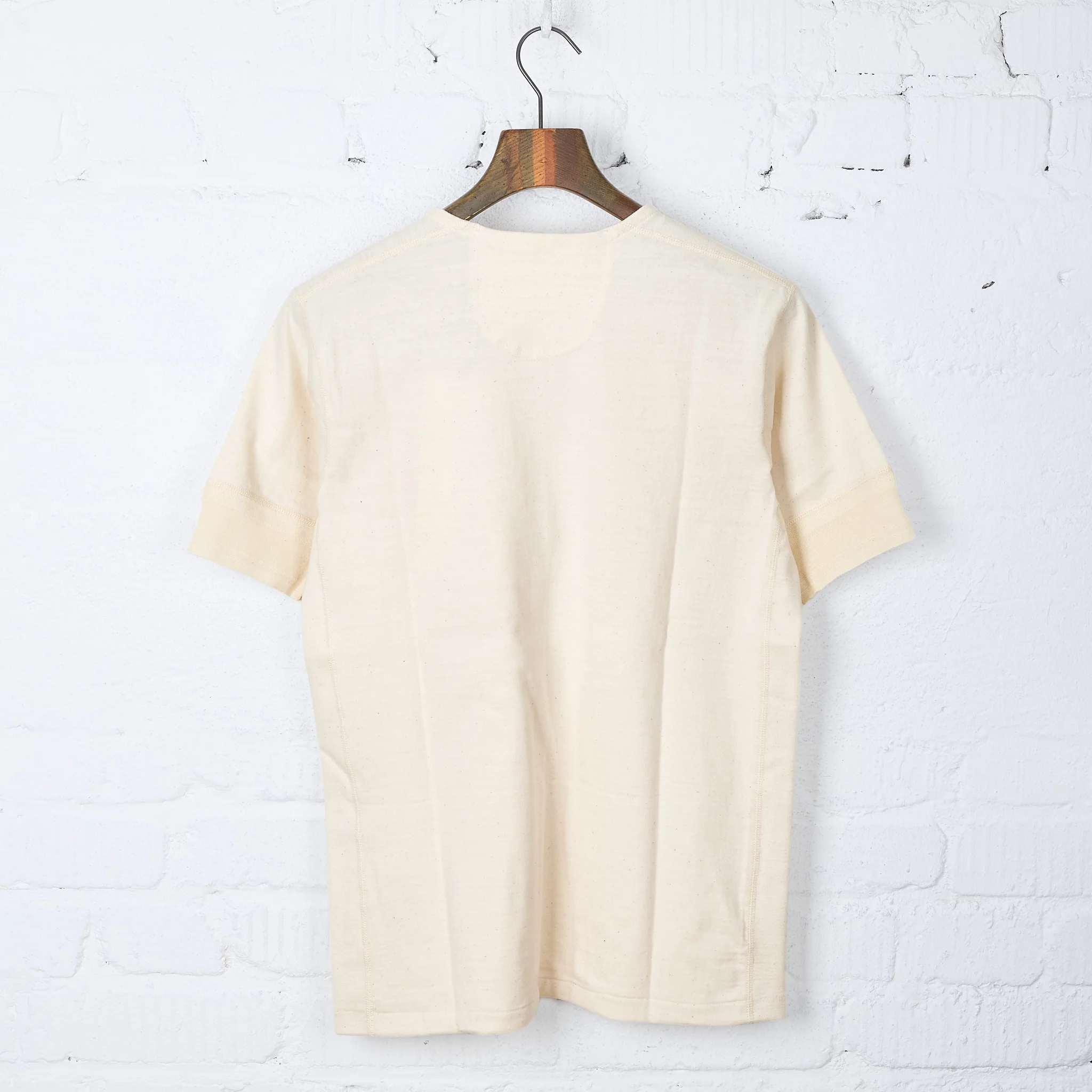 stevenson overall co. | loopwheel short sleeve henley oatmeal - Image 2