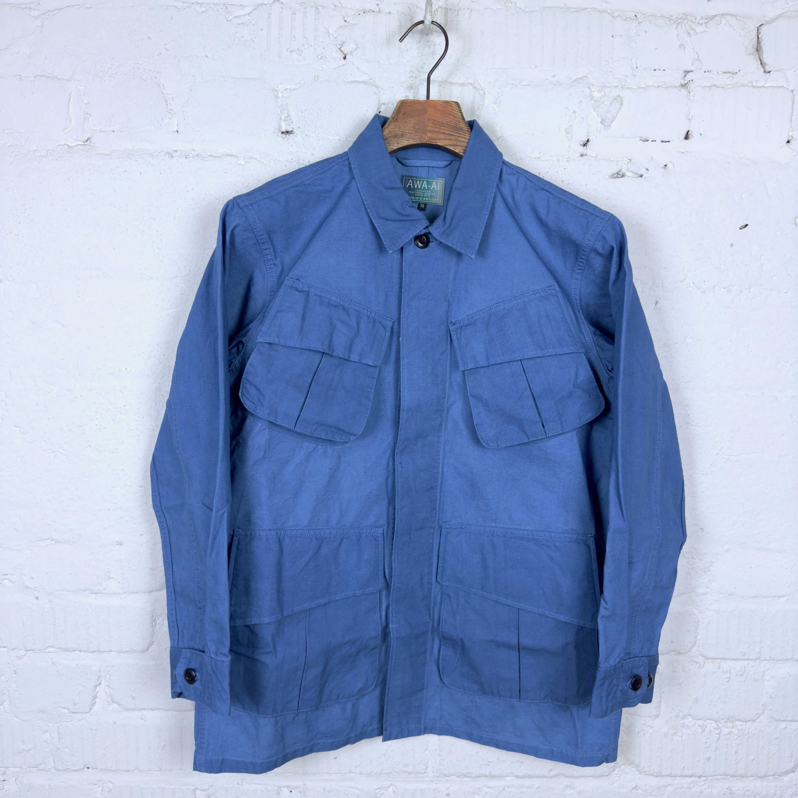 studio d'artisan | 4590 "awa-ai" natural indigo fatigue jacket
