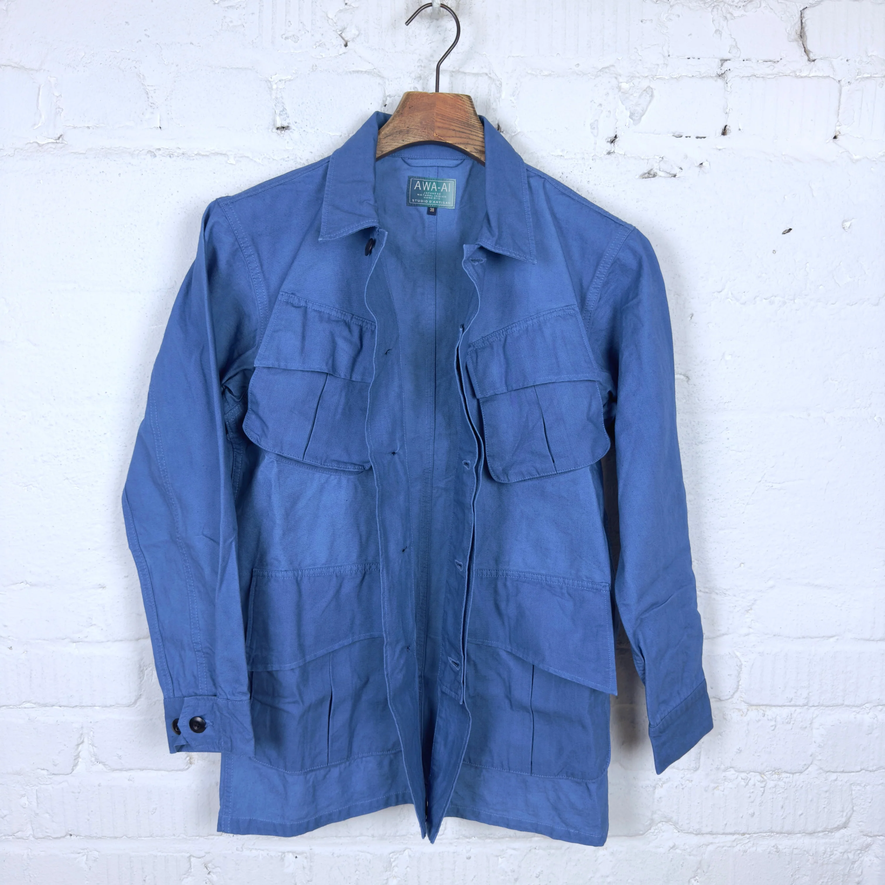 studio d'artisan | 4590 "awa-ai" natural indigo fatigue jacket - Image 4
