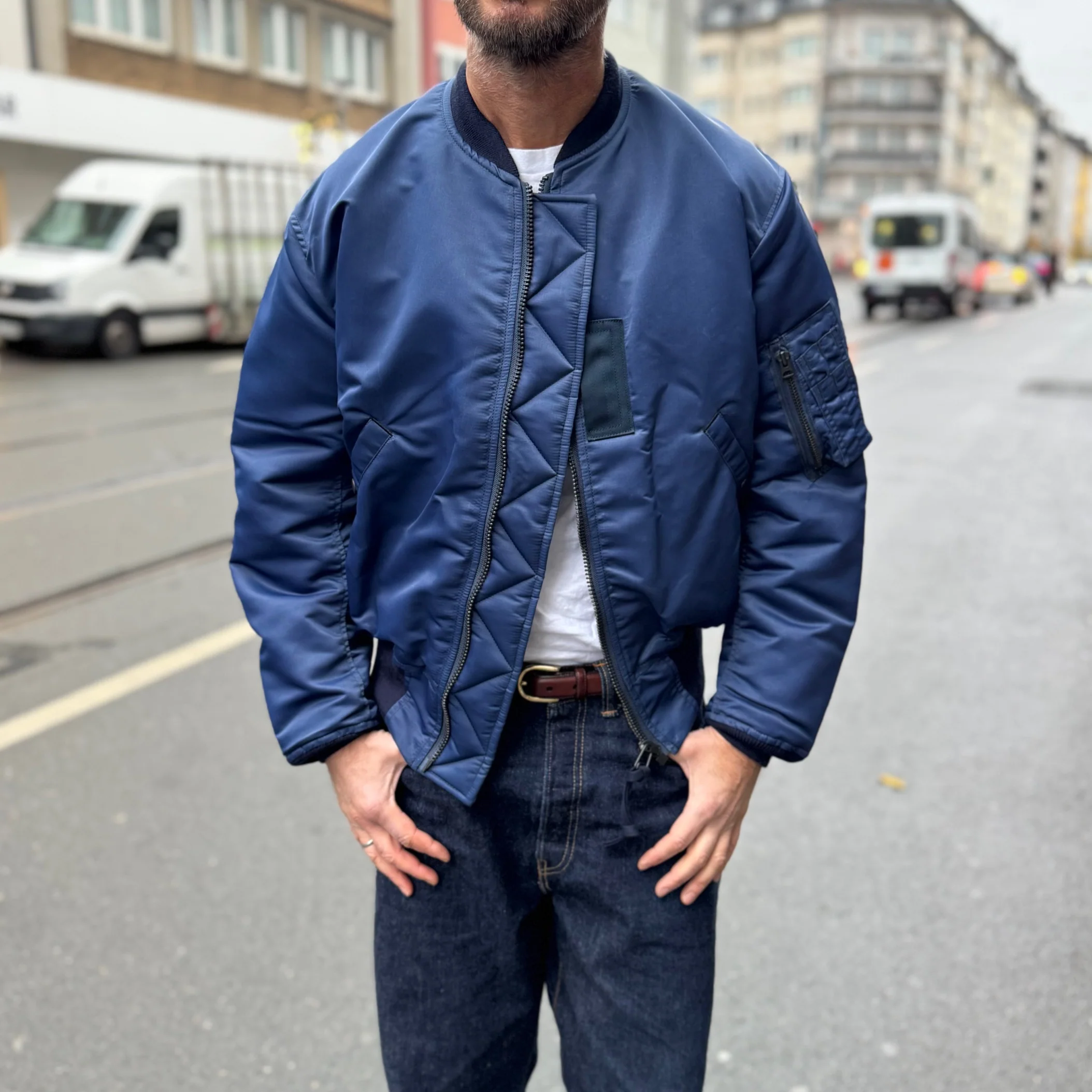 studio d'artisan | 4623 indigo ma-1 flight jacket - Image 3