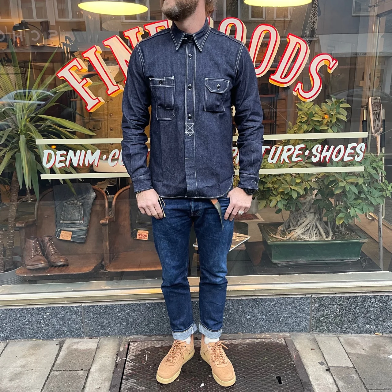 studio d'artisan | 5333b 11oz selvedge denim work shirt - Image 2