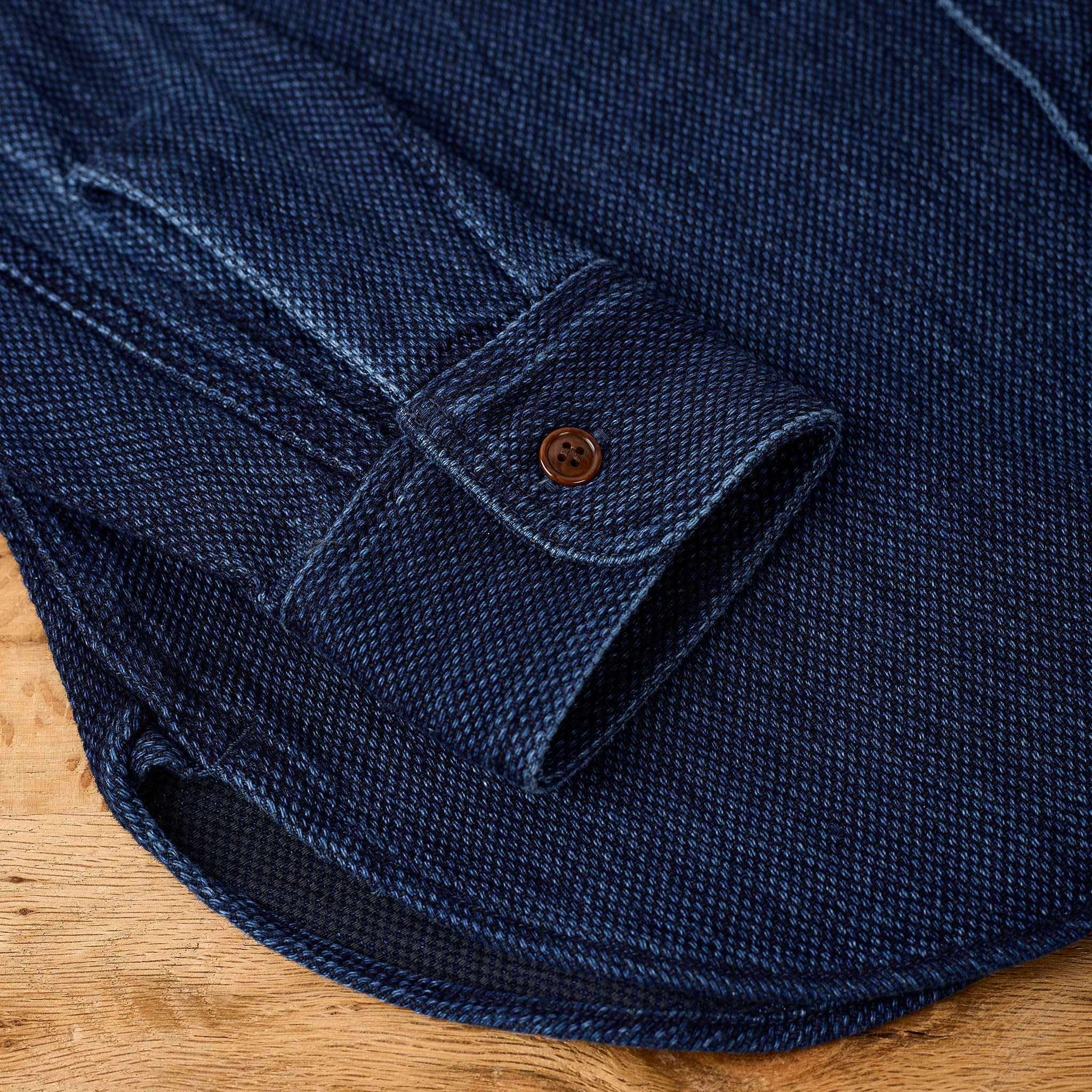 studio d'artisan | 5713u heavyweight sashiko workshirt - washed indigo - Image 4