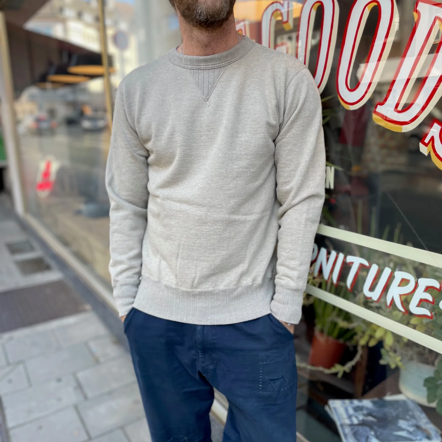 studio d'artisan | 9885 suvin gold loopwheeled sweatshirt - heather grey - Image 3