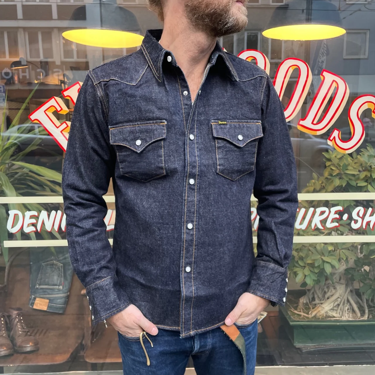 studio d'artisan | d5571 heavyweight 14oz selvedge denim western shirt - Image 3