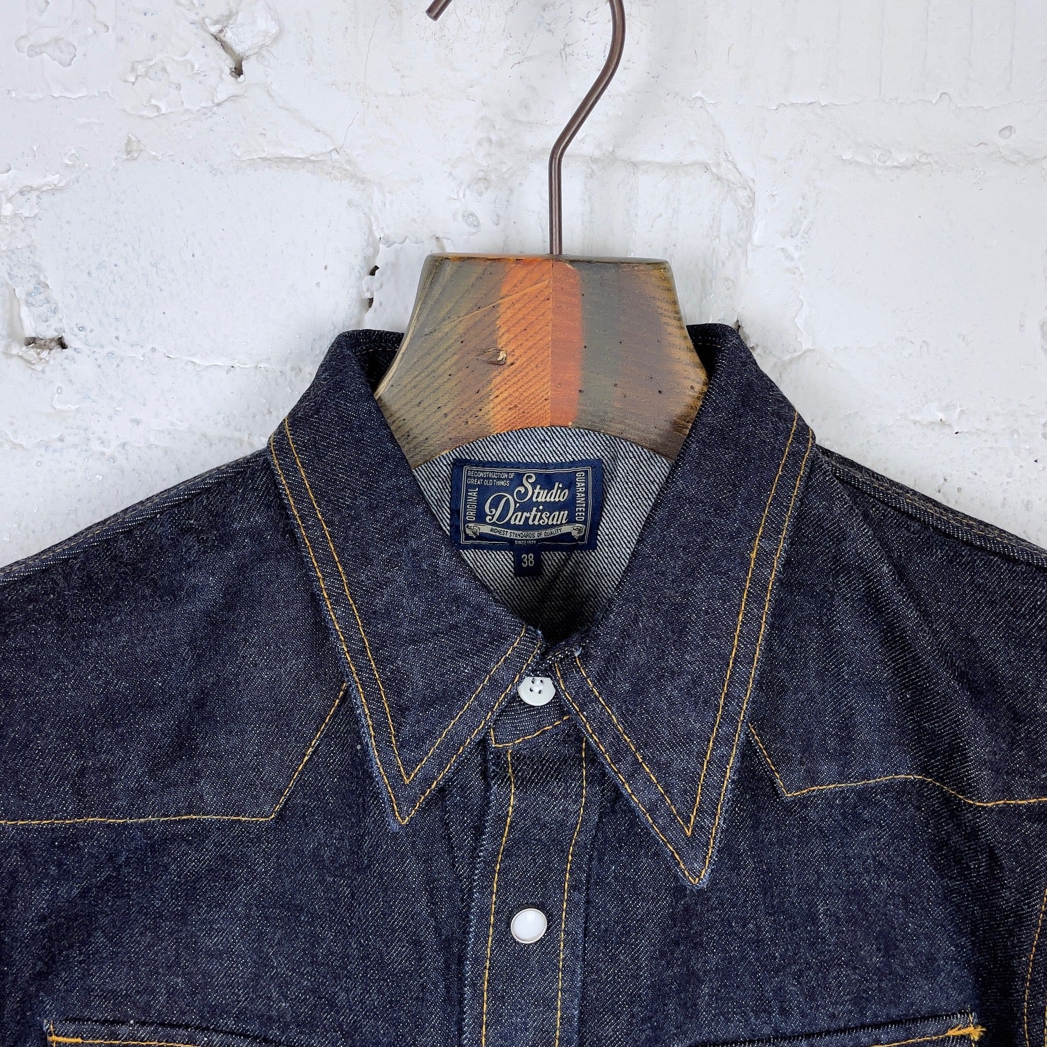 studio d'artisan | d5571 heavyweight 14oz selvedge denim western shirt - Image 4