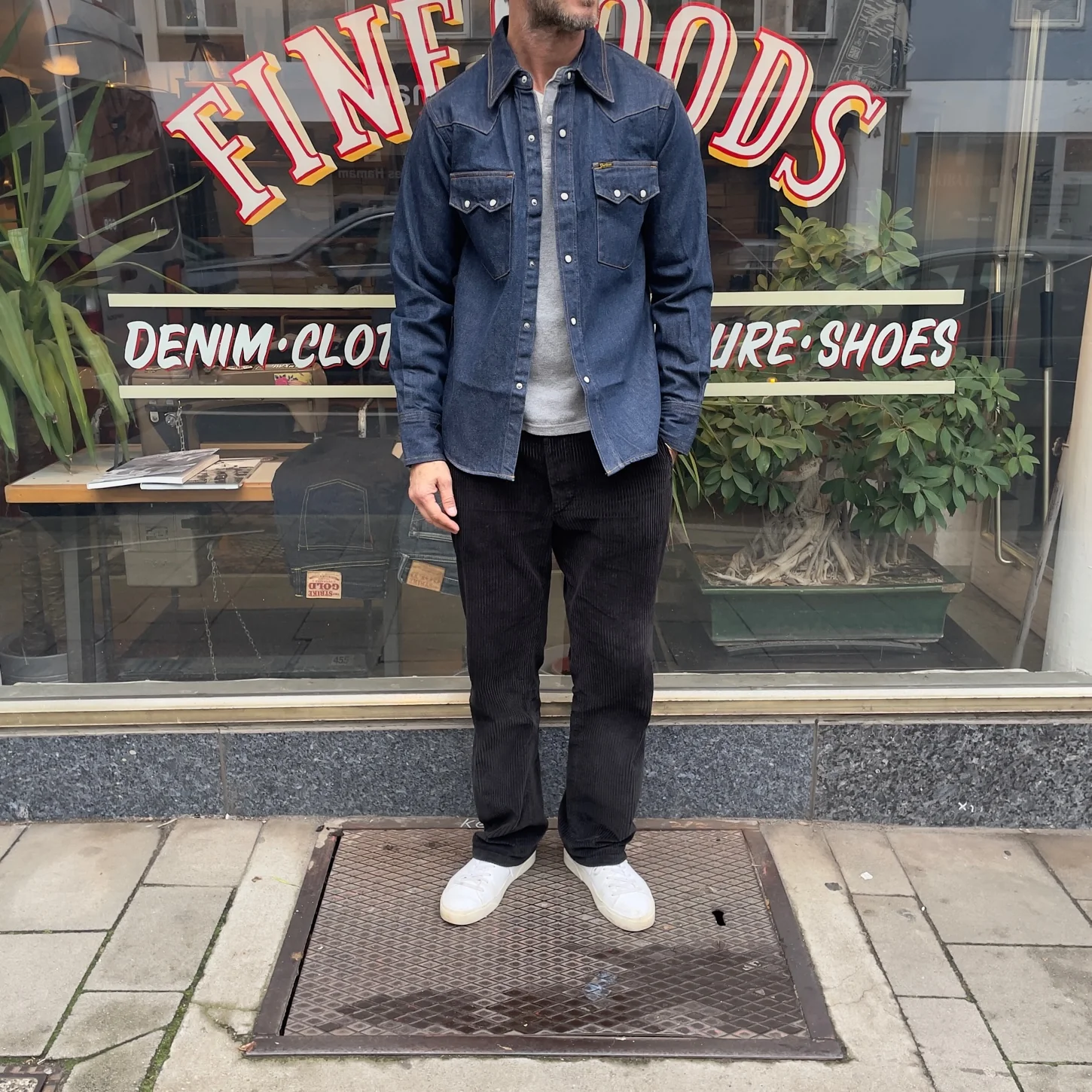 studio d'artisan | d5701 natural indigo denim western shirt - Image 2
