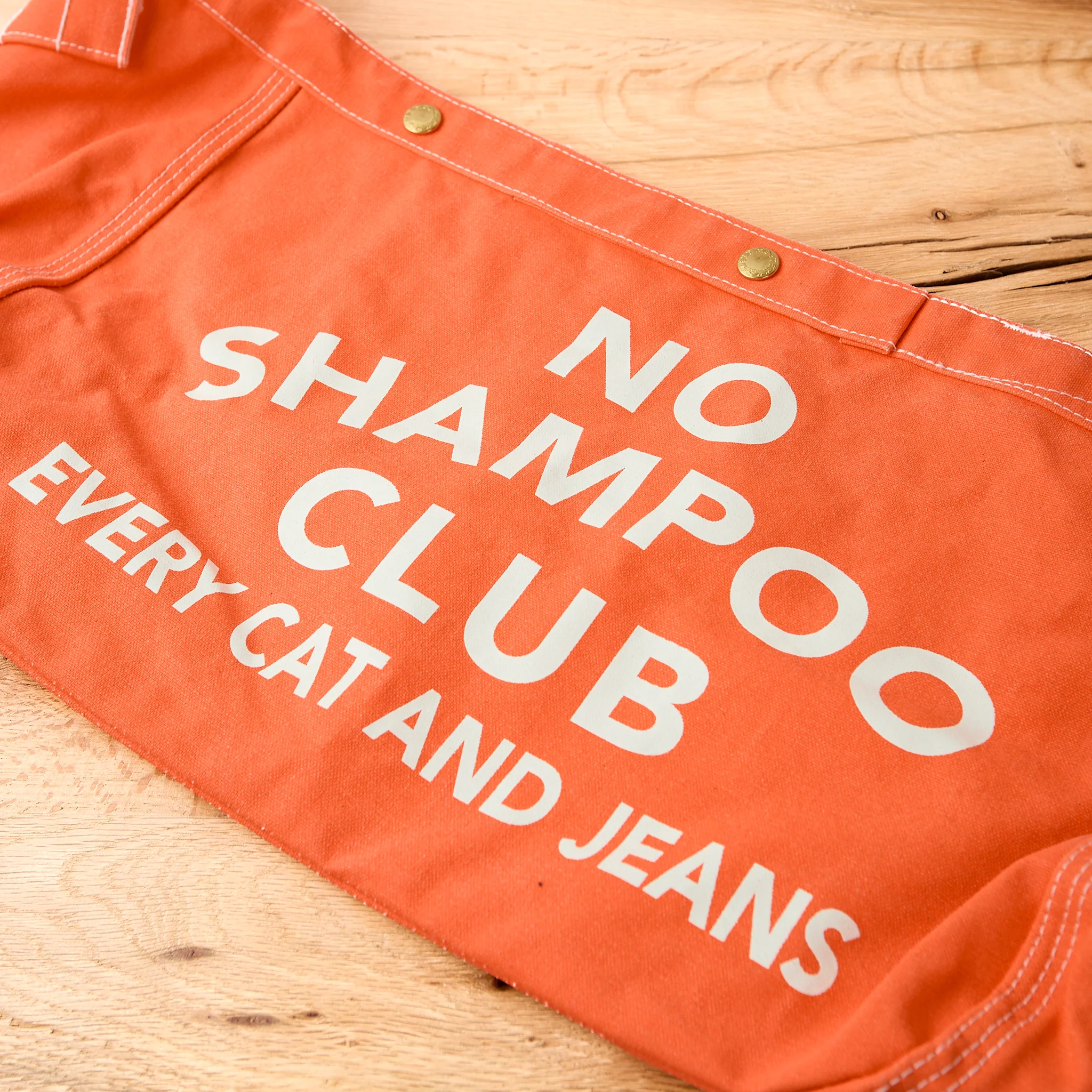 tcb | 'no shampoo club' newspaper bag - solid orange - Image 3