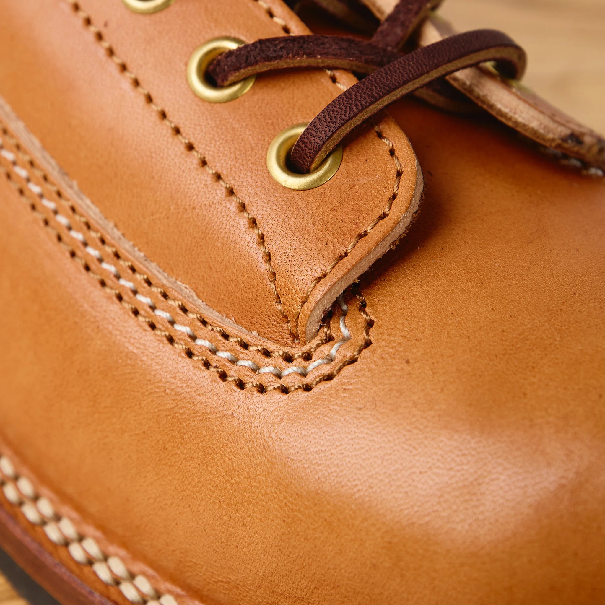 the flat head | fn-fb-004 horsehide logger boots – beige - Image 4