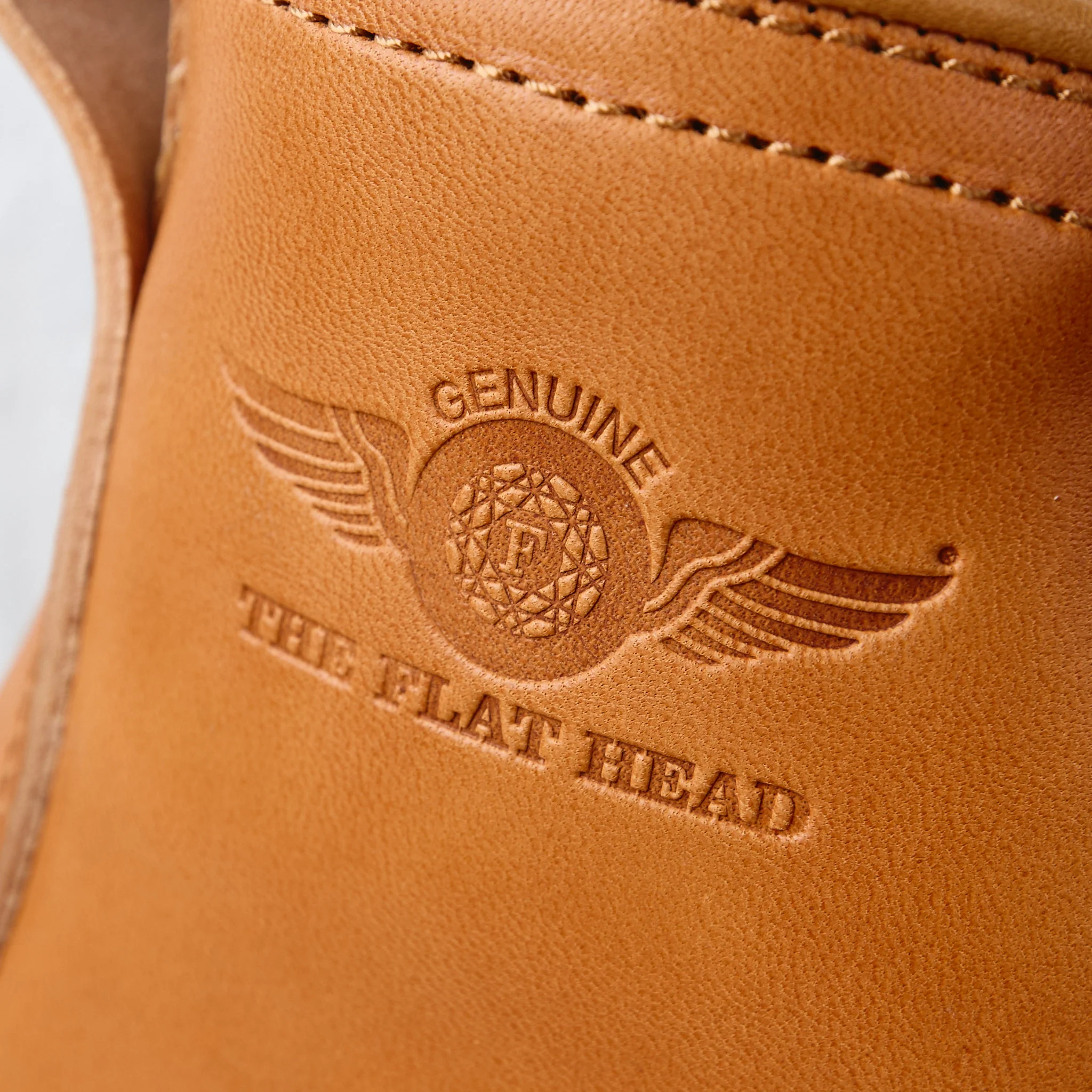 the flat head | fn-fb-004 horsehide logger boots – beige - Image 5