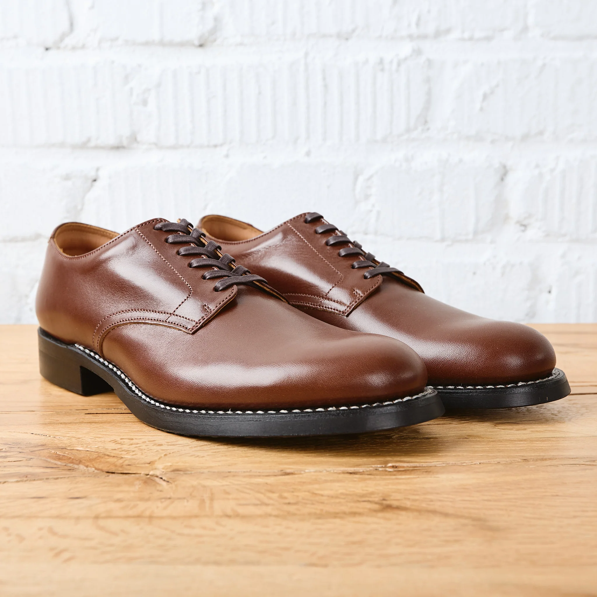 the flat head | fn-fb-102 horsehide serviceman shoes – brown - Image 2