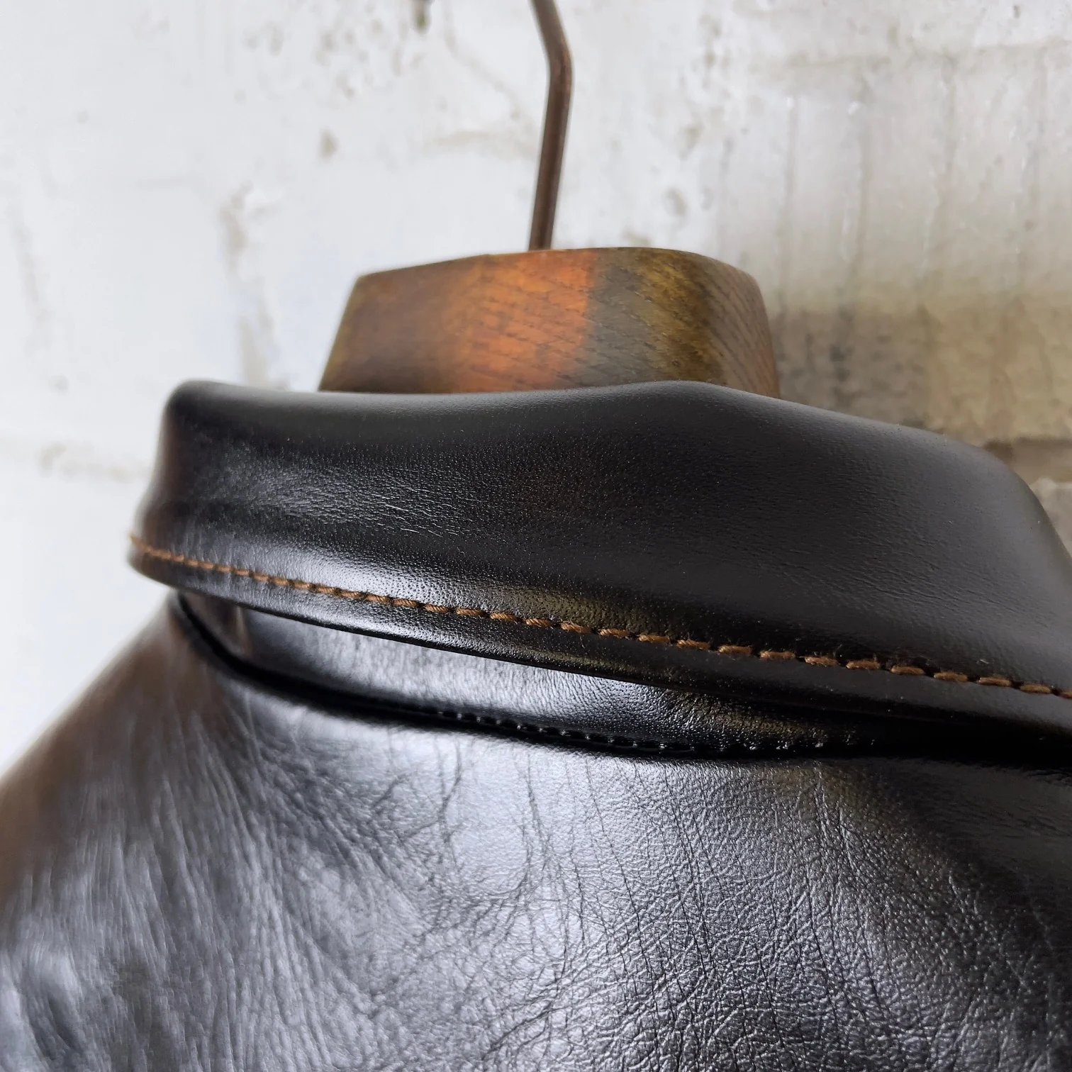 the flat head | fn-lj-hs005 horsehide single rider's jacket - black - Image 8