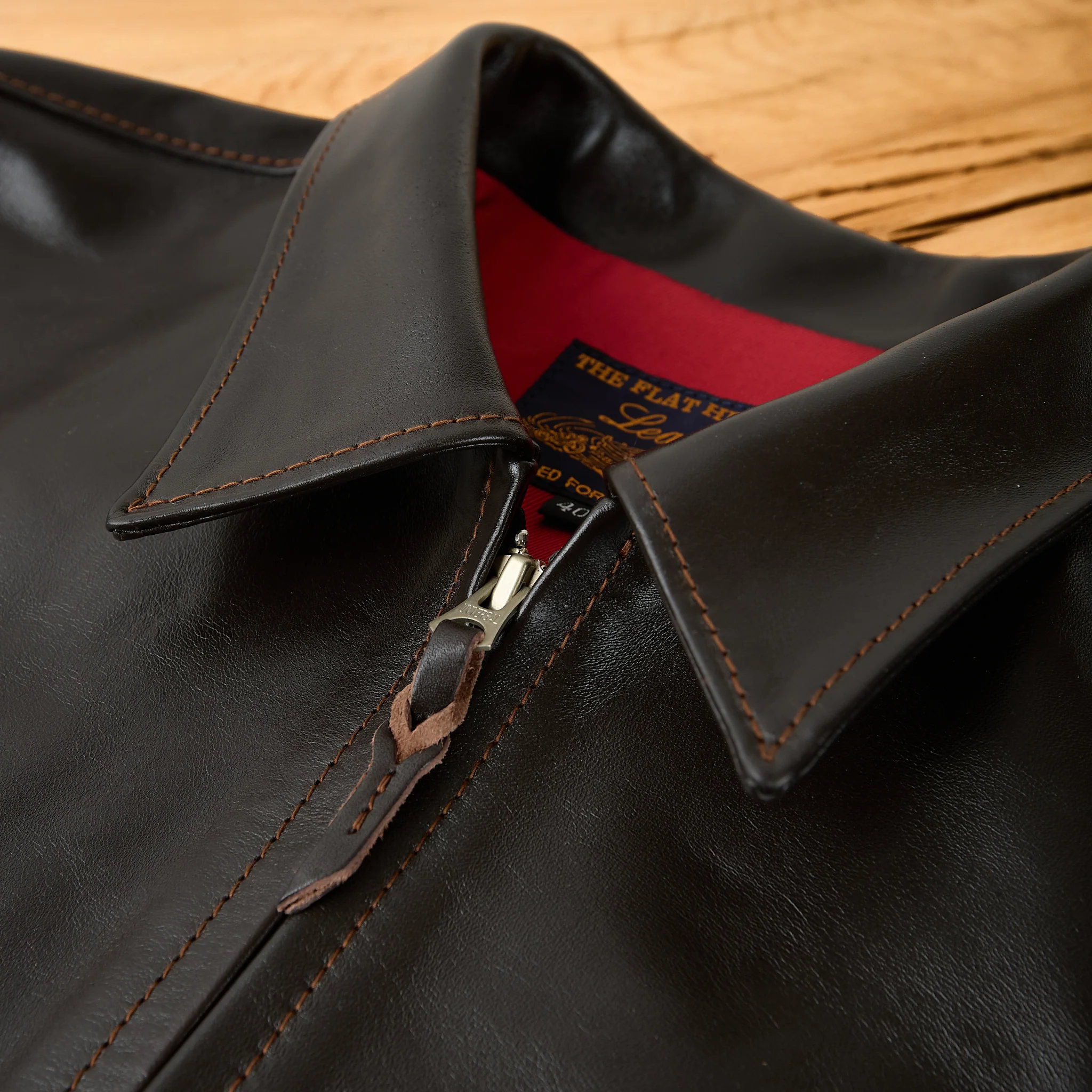 the flat head | fn-lj-hs005 horsehide single rider's jacket - brown - Image 5