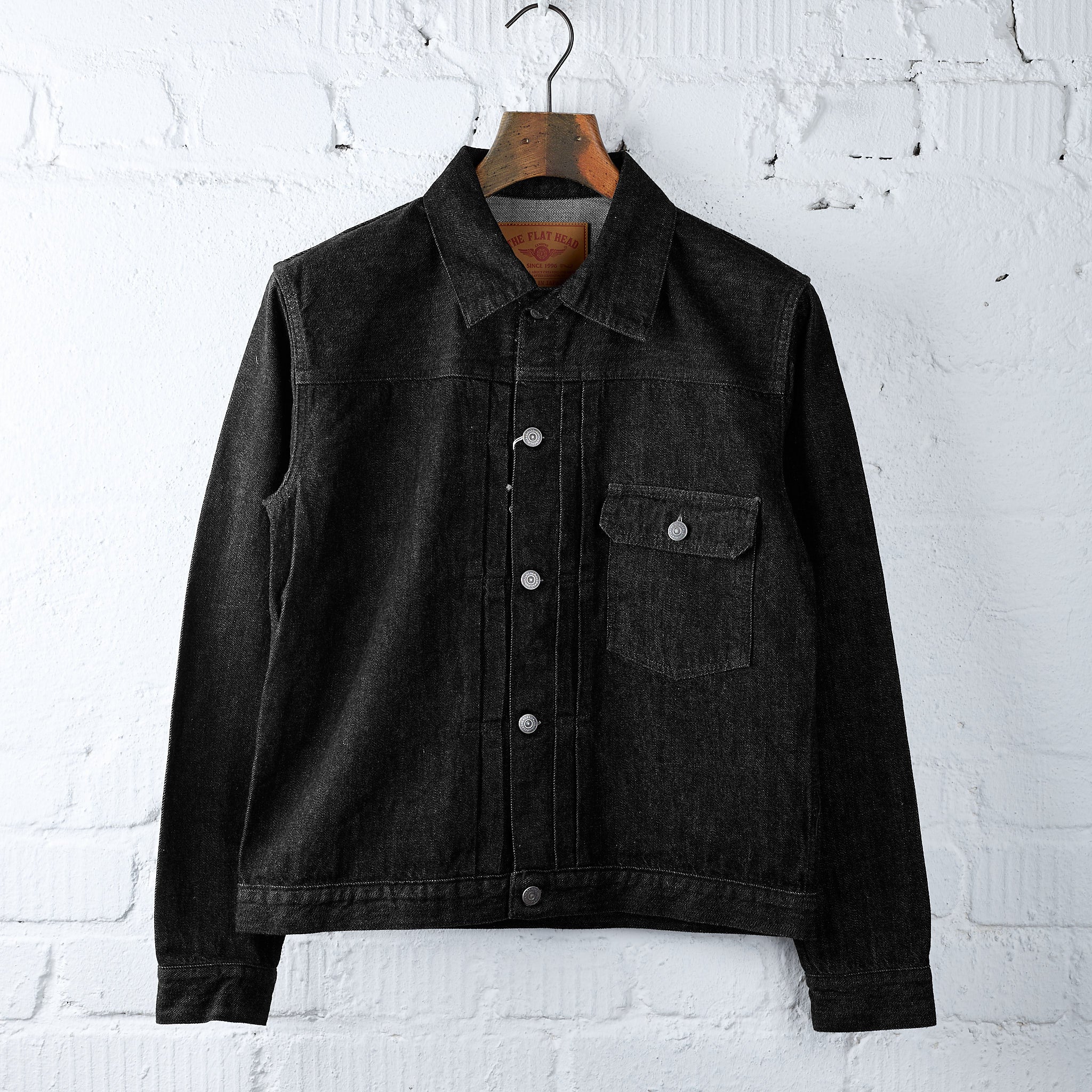 the flat head | fn-oj-db001 12.5oz black denim 40's jacket