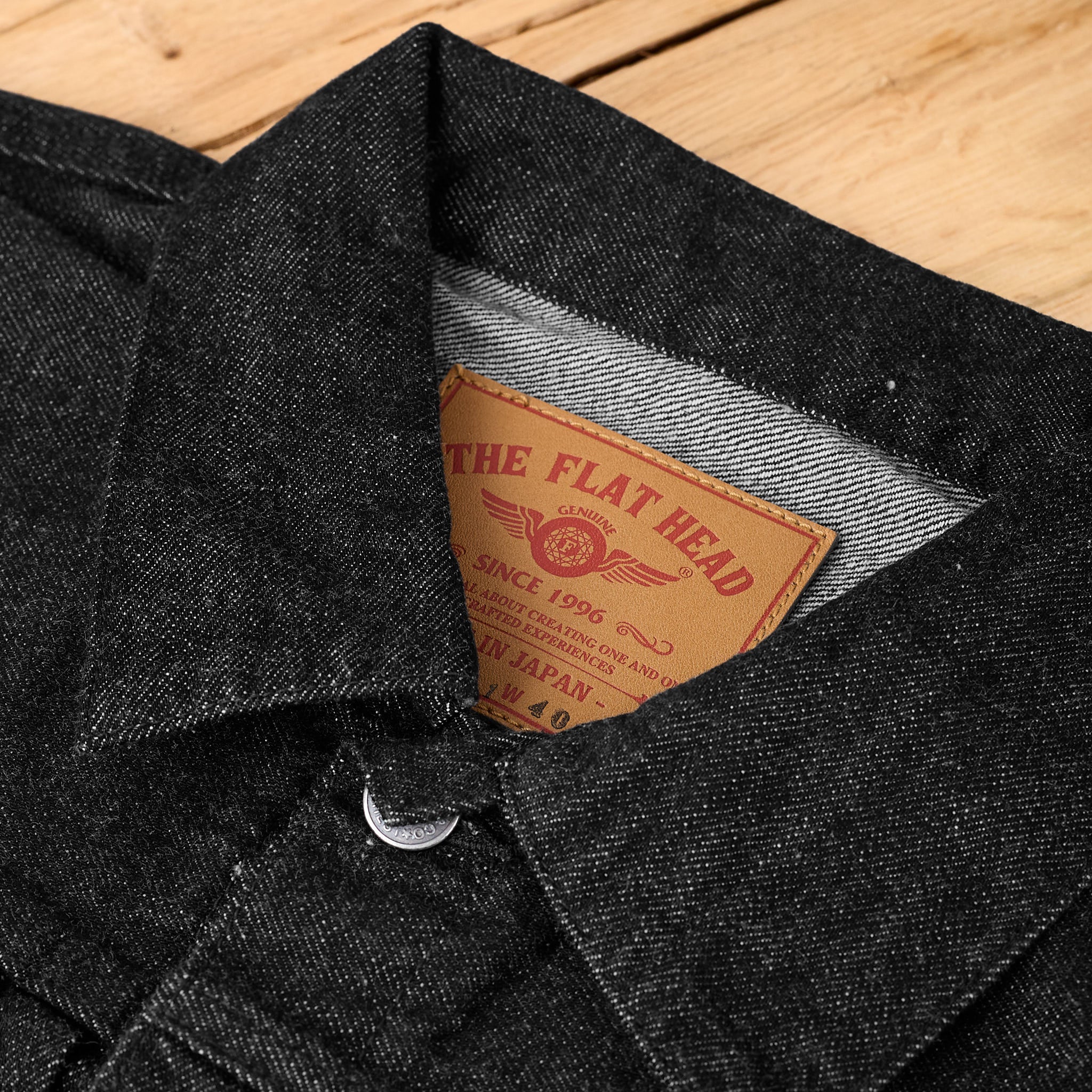 the flat head | fn-oj-db001 12.5oz black denim 40's jacket - Image 3