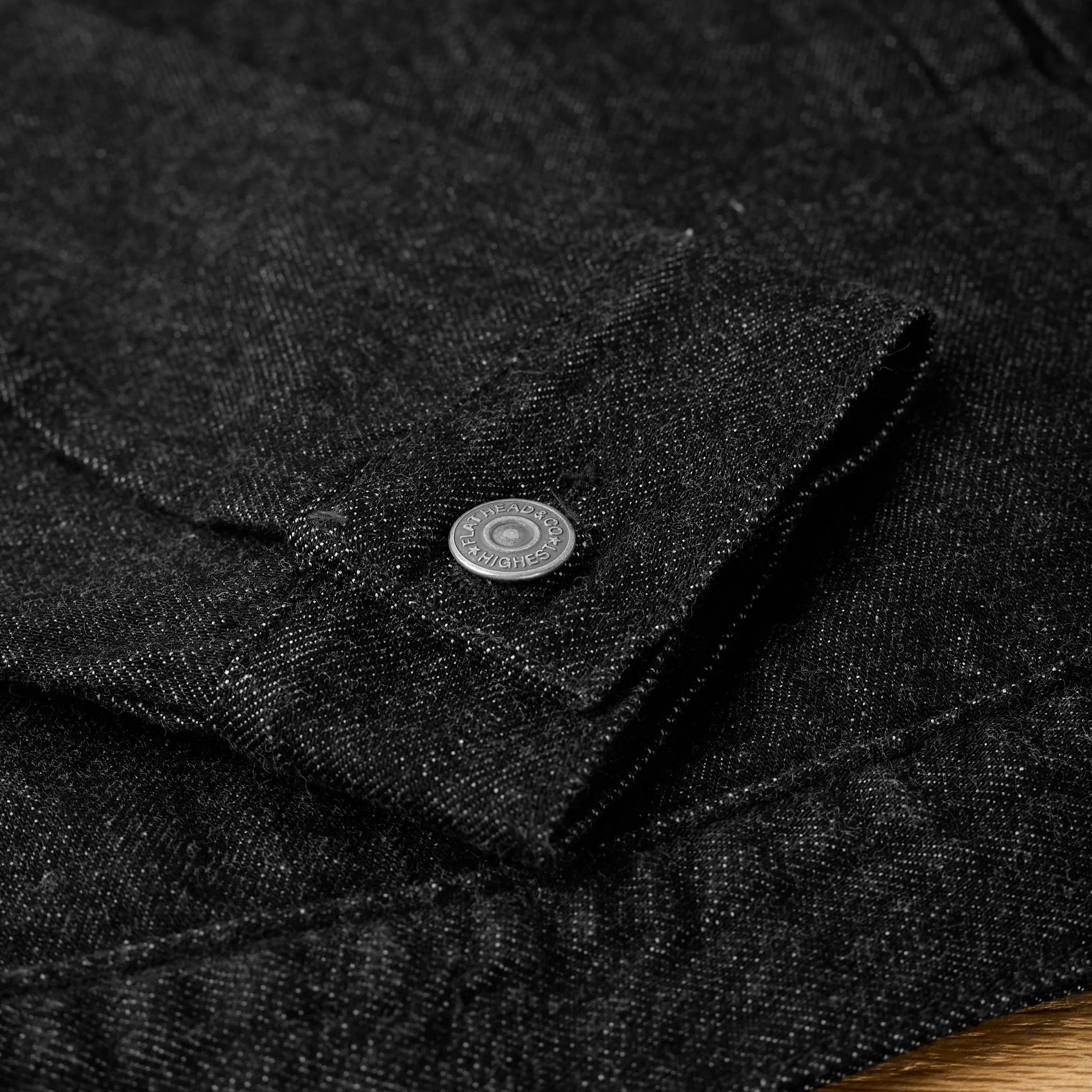 the flat head | fn-oj-db001 12.5oz black denim 40's jacket - Image 5