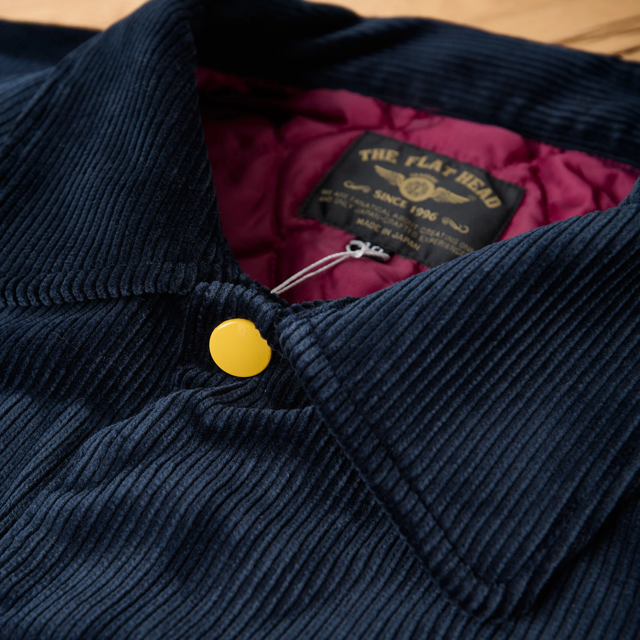 the flat head | fn-oj-v003 corduroy varsity jacket - navy - Image 3