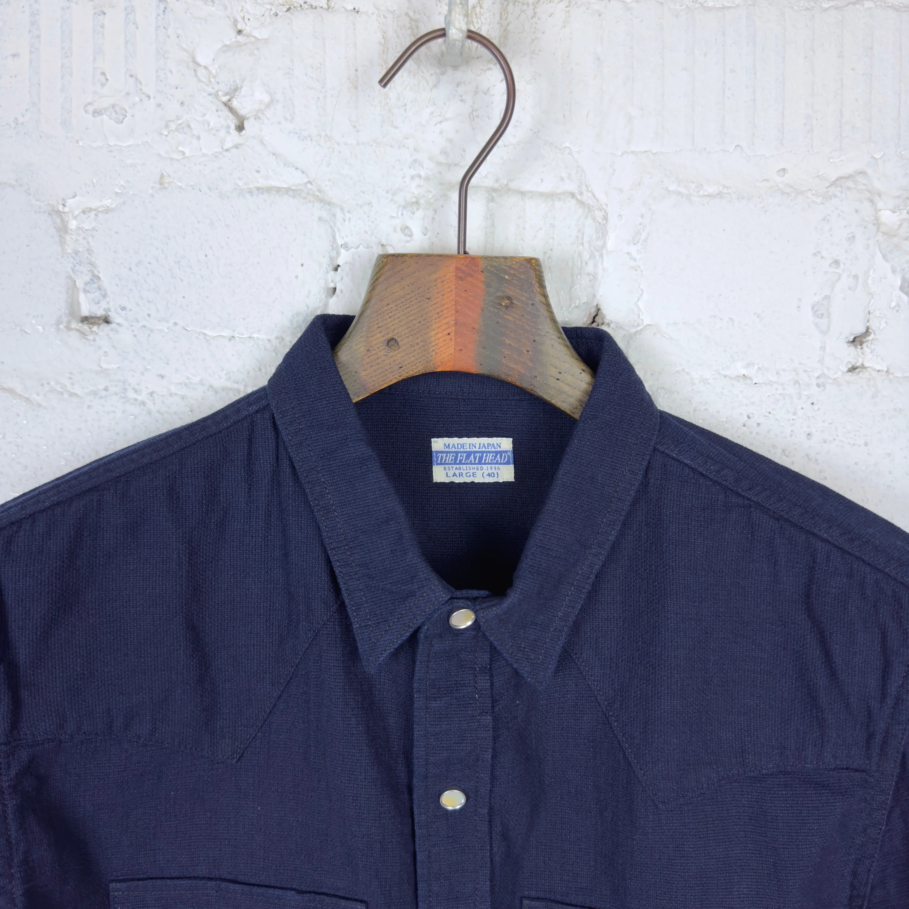 the flat head | fn-scw-002l indigo dobby western shirt - Image 4