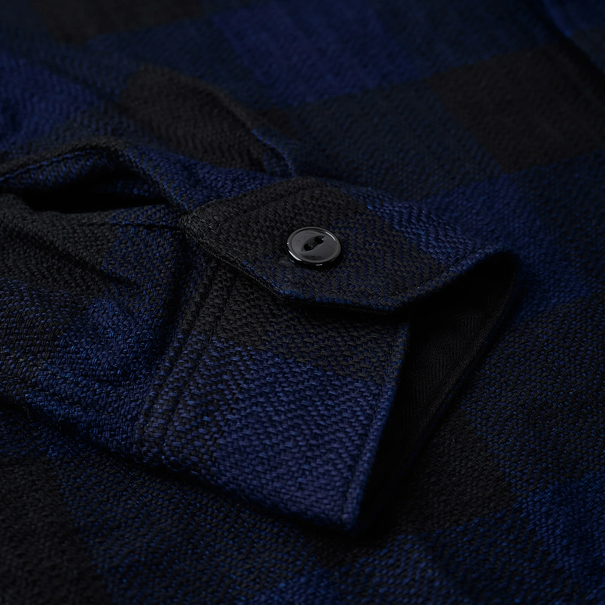 the flat head | fn-snr-101lsp indigo block check flannel work shirt - Image 4