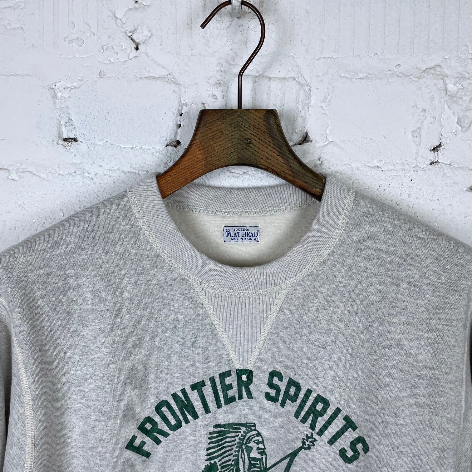 the flat head | fn-swc-213 crew neck sweatshirt frontier spirits - oatmeal - Image 2