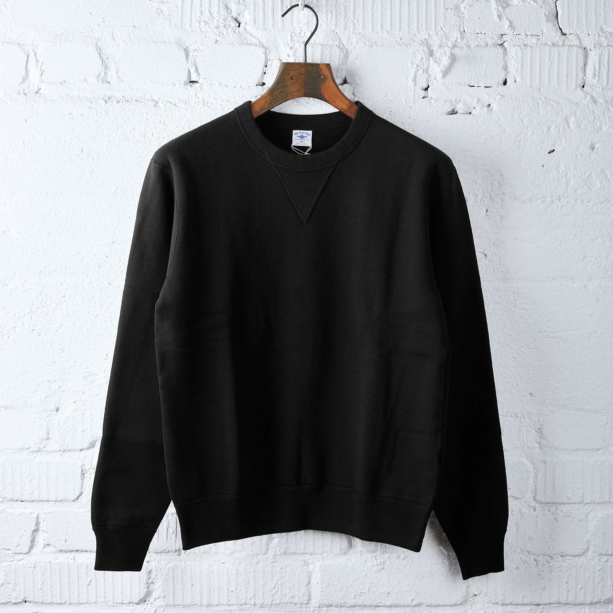 the flat head | fn-swc-301 crew neck sweatshirt - black