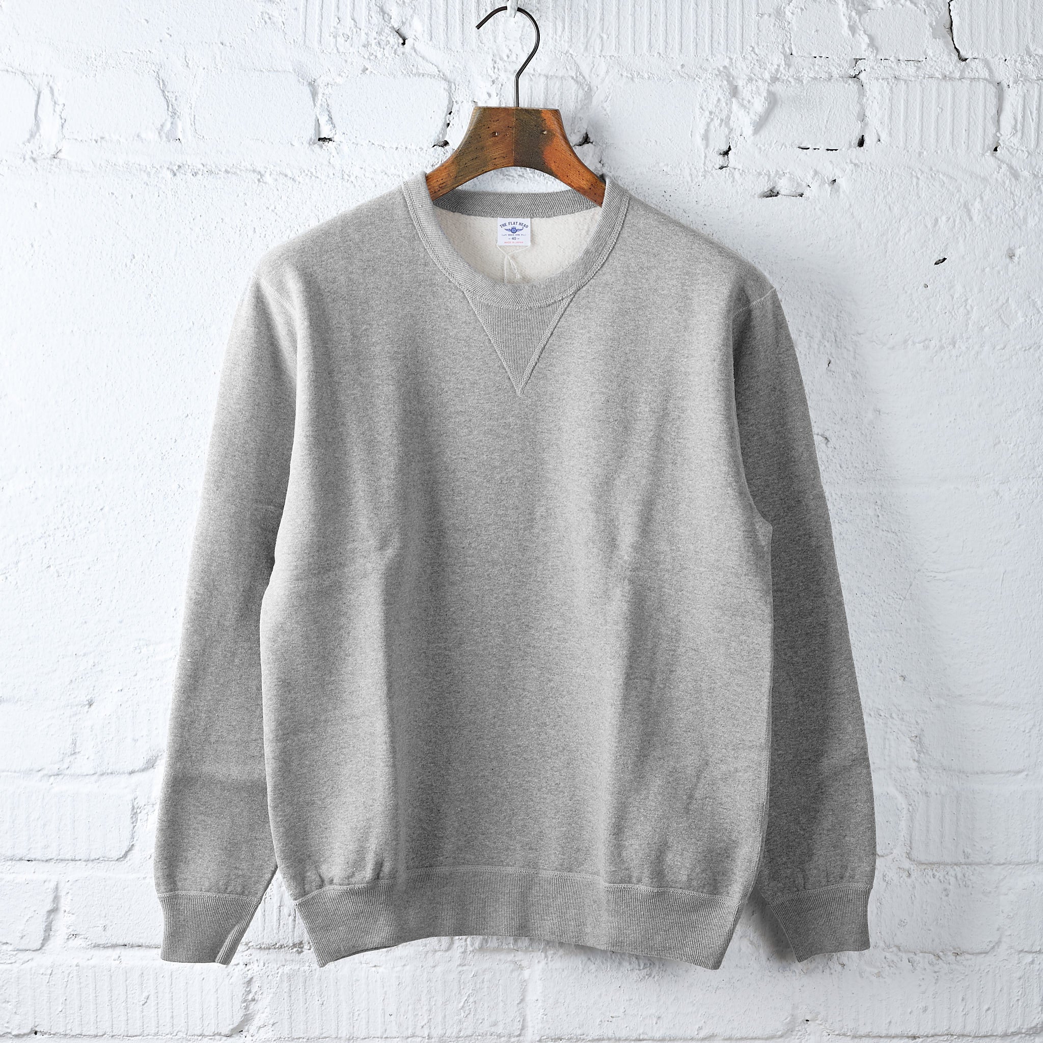 the flat head | fn-swc-301 crew neck sweatshirt - gray