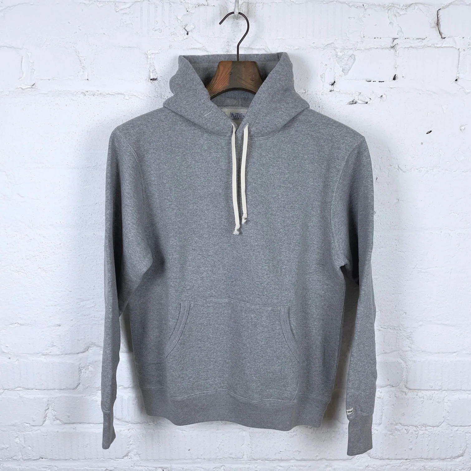 the flat head | fn-swp-211 - loopwheel hooded sweatshirt - grey