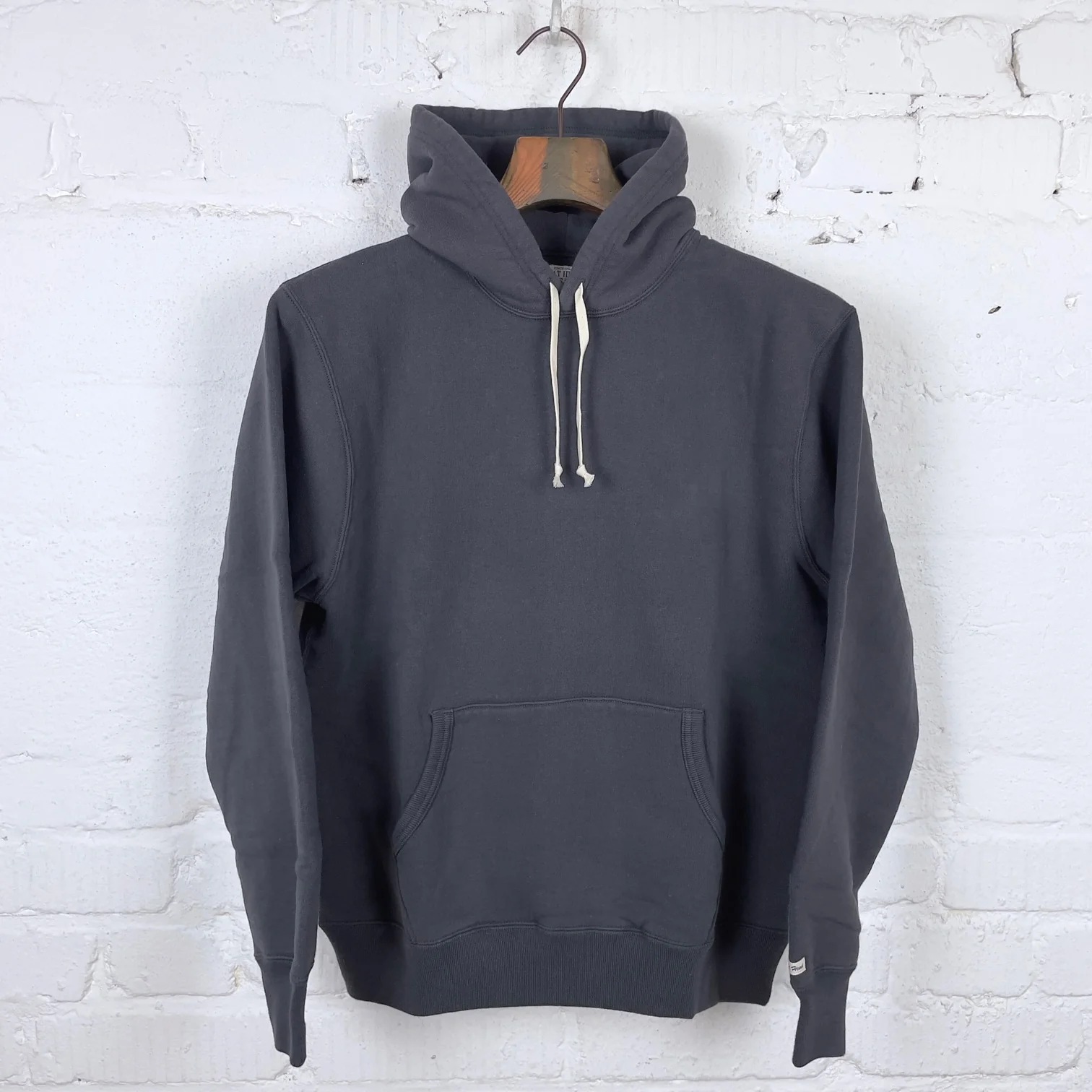 the flat head | fn-swp-211 - loopwheel hooded sweatshirt - light black