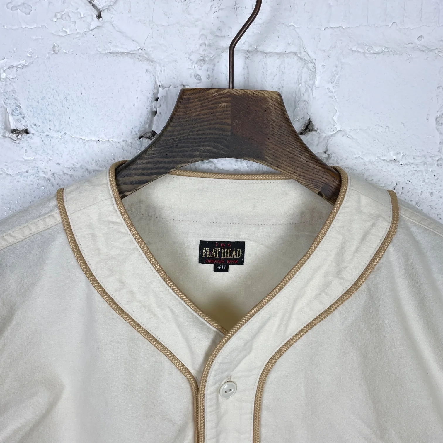 the flat head | l-s baseball shirt beige - Image 4
