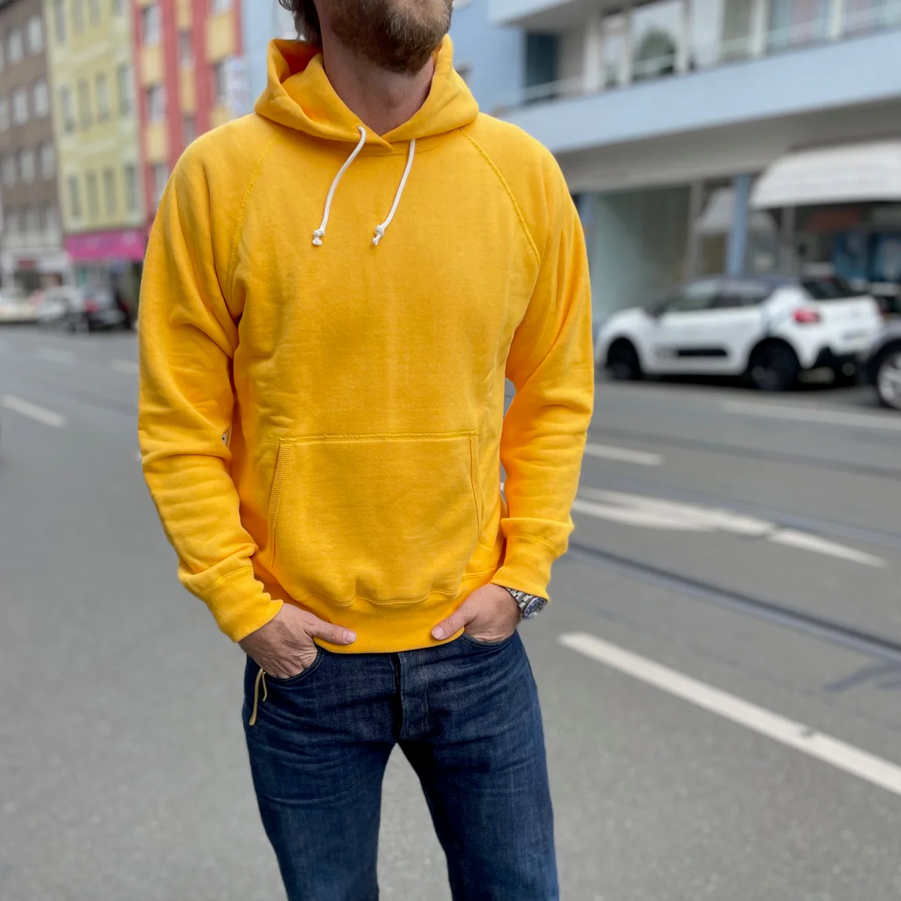 the real mccoy's | 9oz loopwheel parka yellow - Image 3