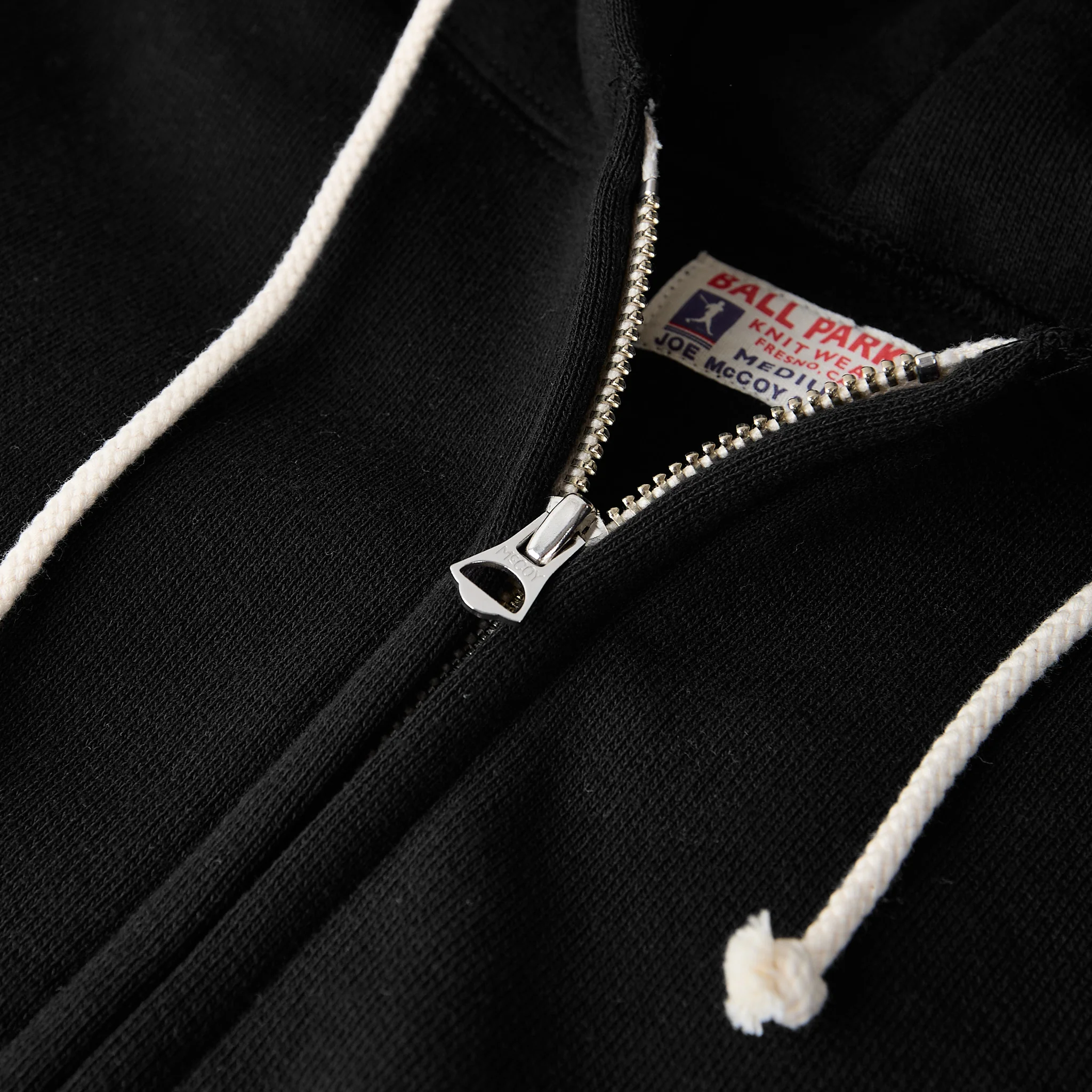 the real mccoy's | ball park f/z hooded sweatshirt black - Image 4