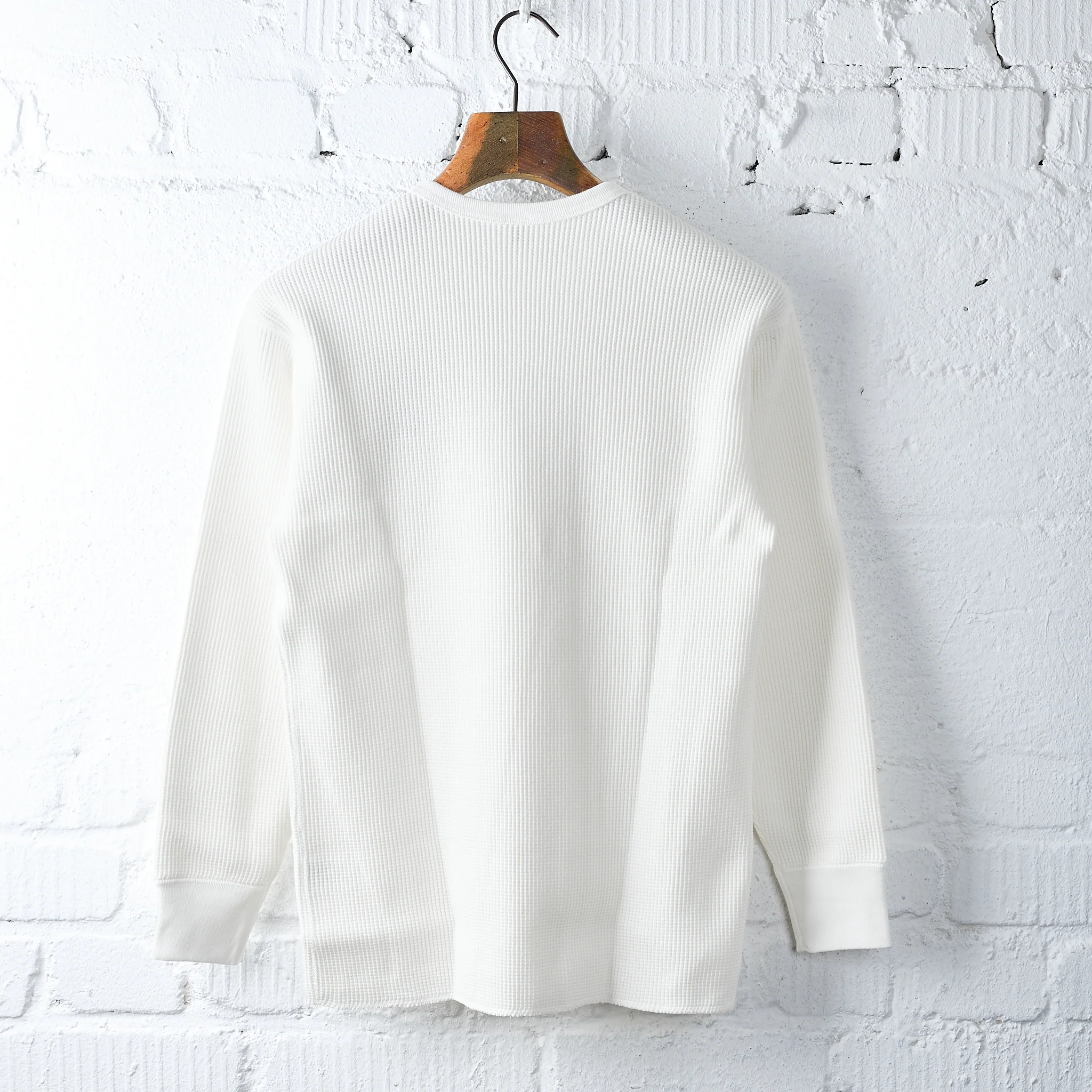 the real mccoy's | ball park waffle thermal shirt - white - Image 3
