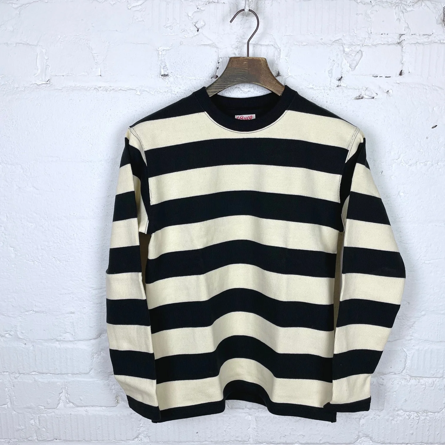 the real mccoy's | buco stripe racing jersey black-white
