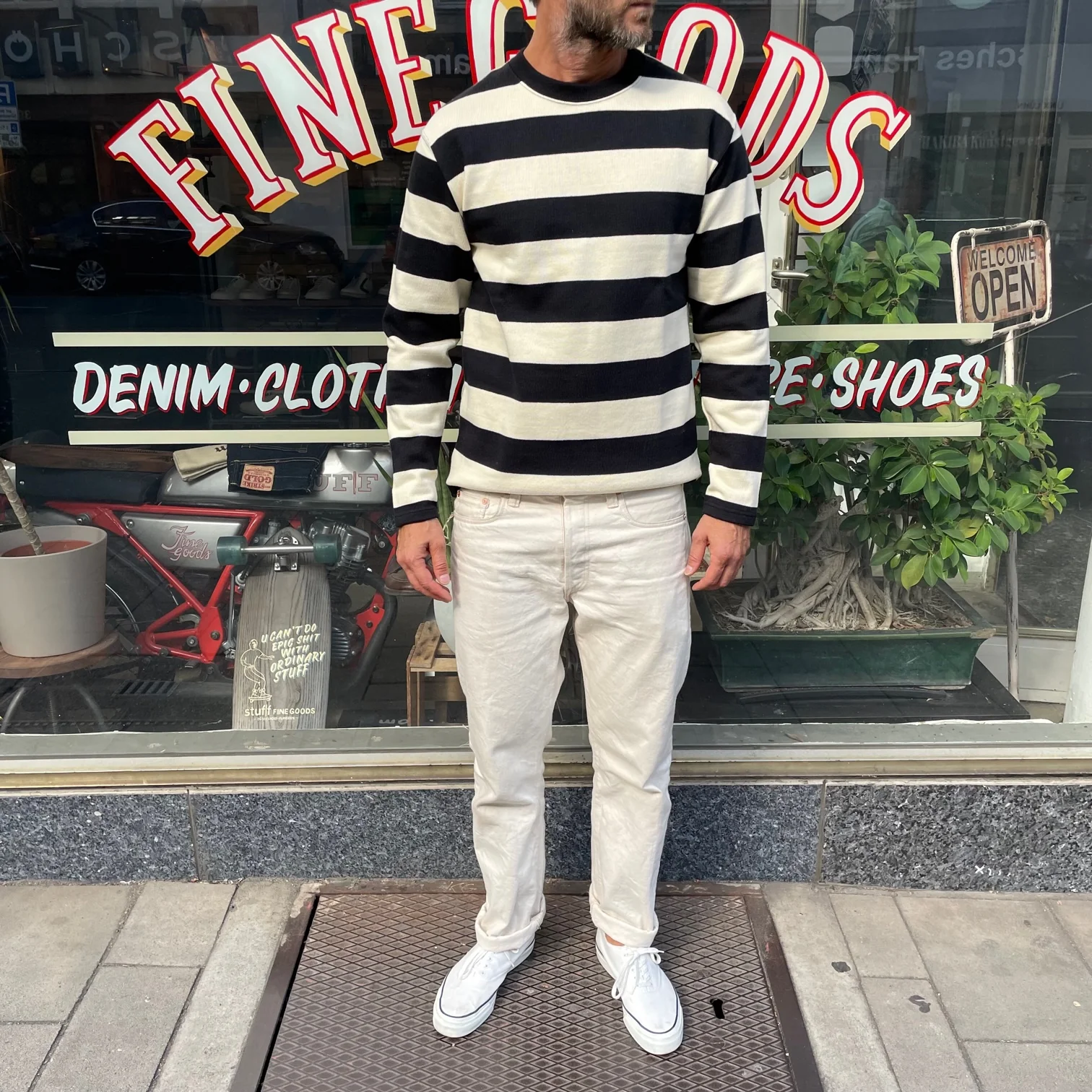the real mccoy's | buco stripe racing jersey black-white - Image 4