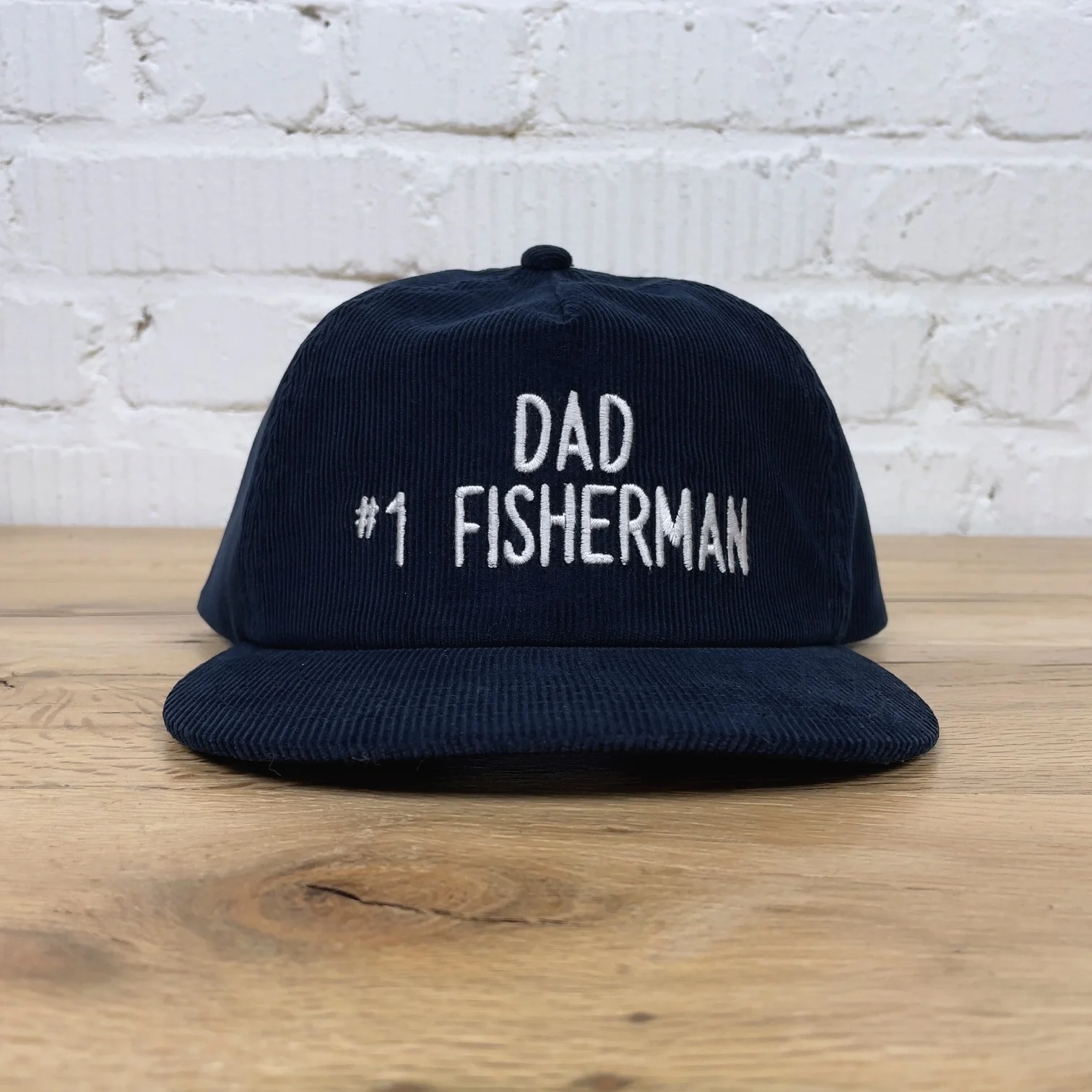 the real mccoy's | five panel corduroy cap - #1 fishing dad - navy - Image 3