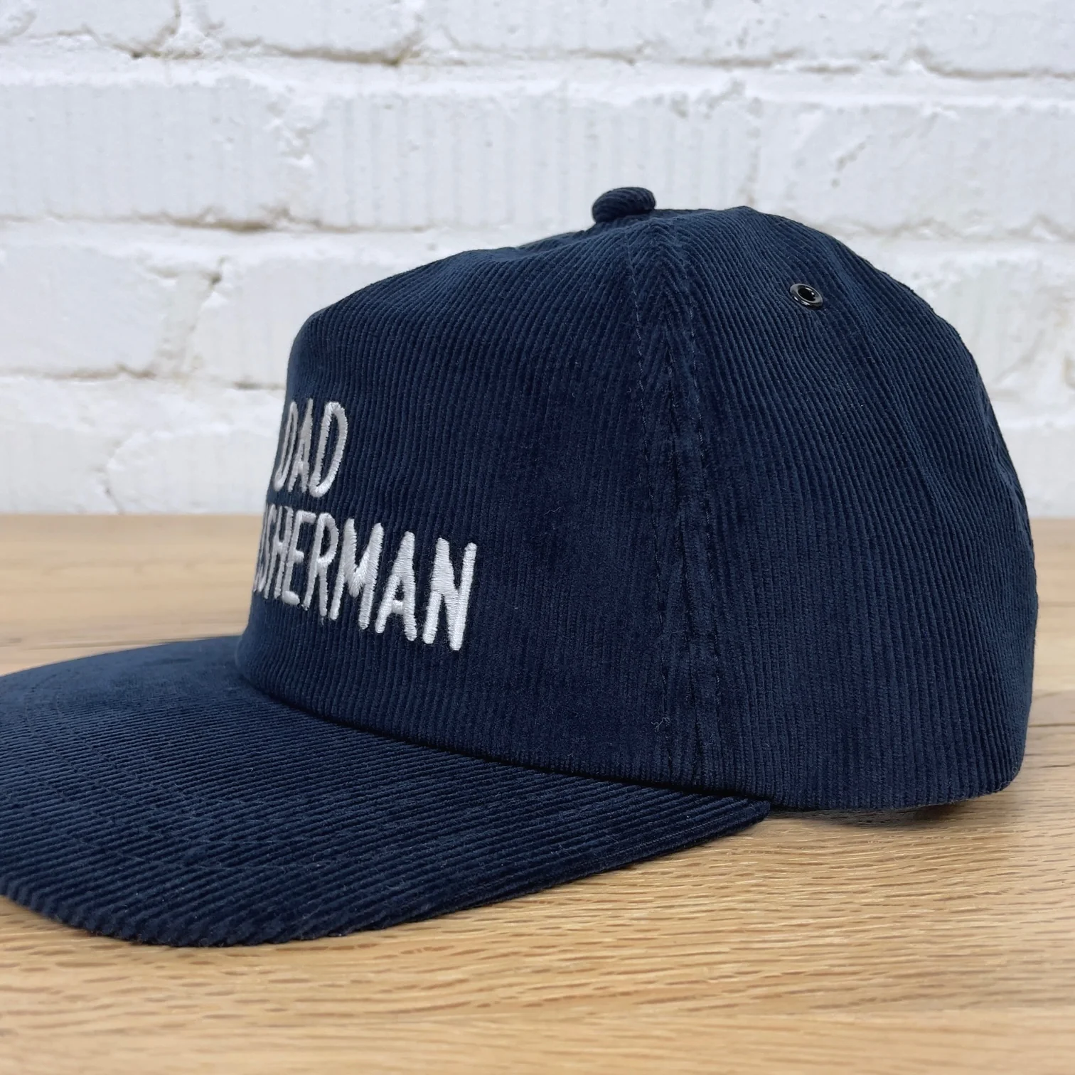 the real mccoy's | five panel corduroy cap - #1 fishing dad - navy - Image 4