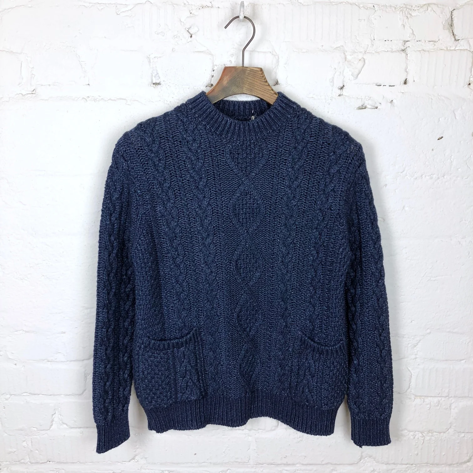 the real mccoy's | indigo aran crewneck sweater
