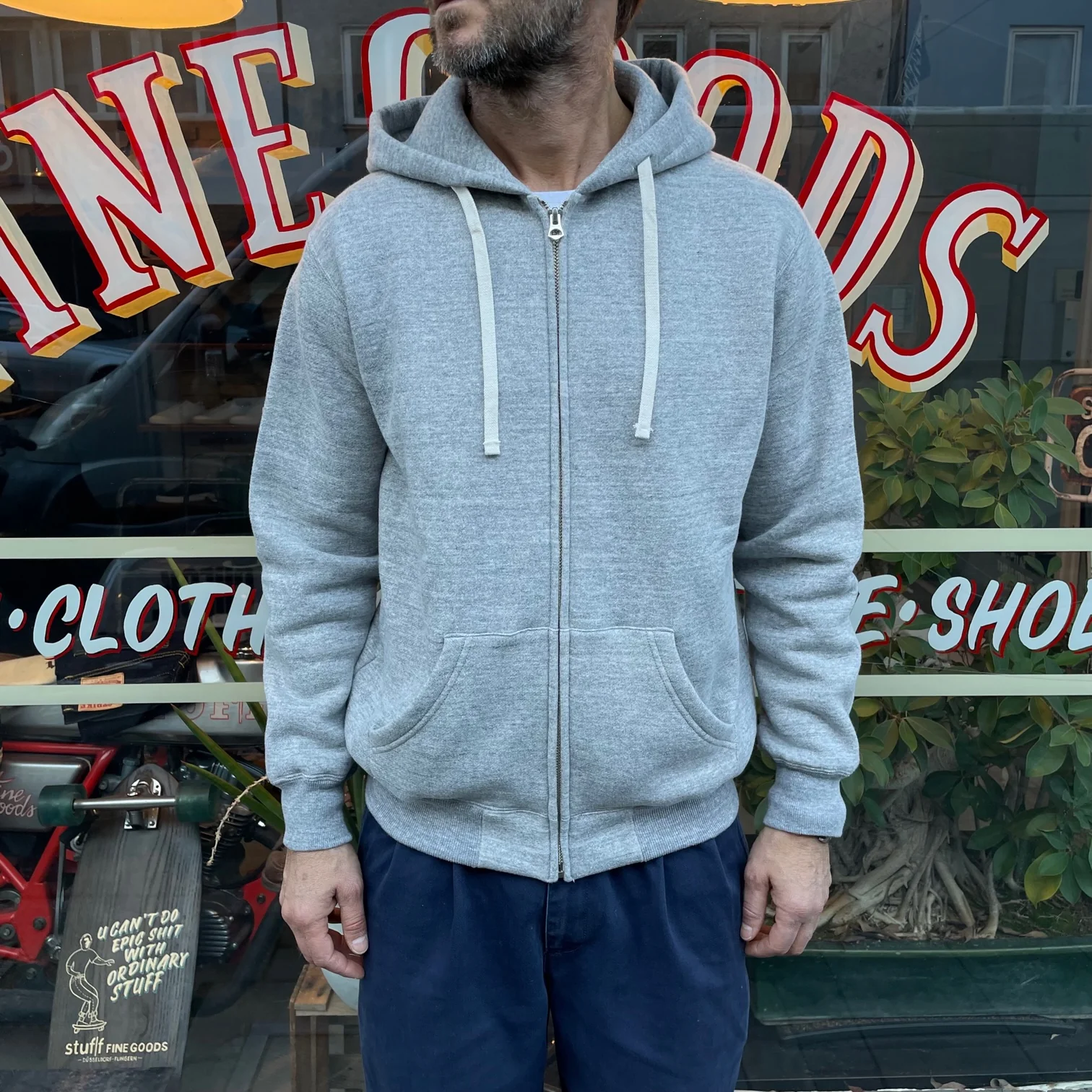 the real mccoy's | joe mccoy 10oz loopwheel f-z parka grey - Image 3