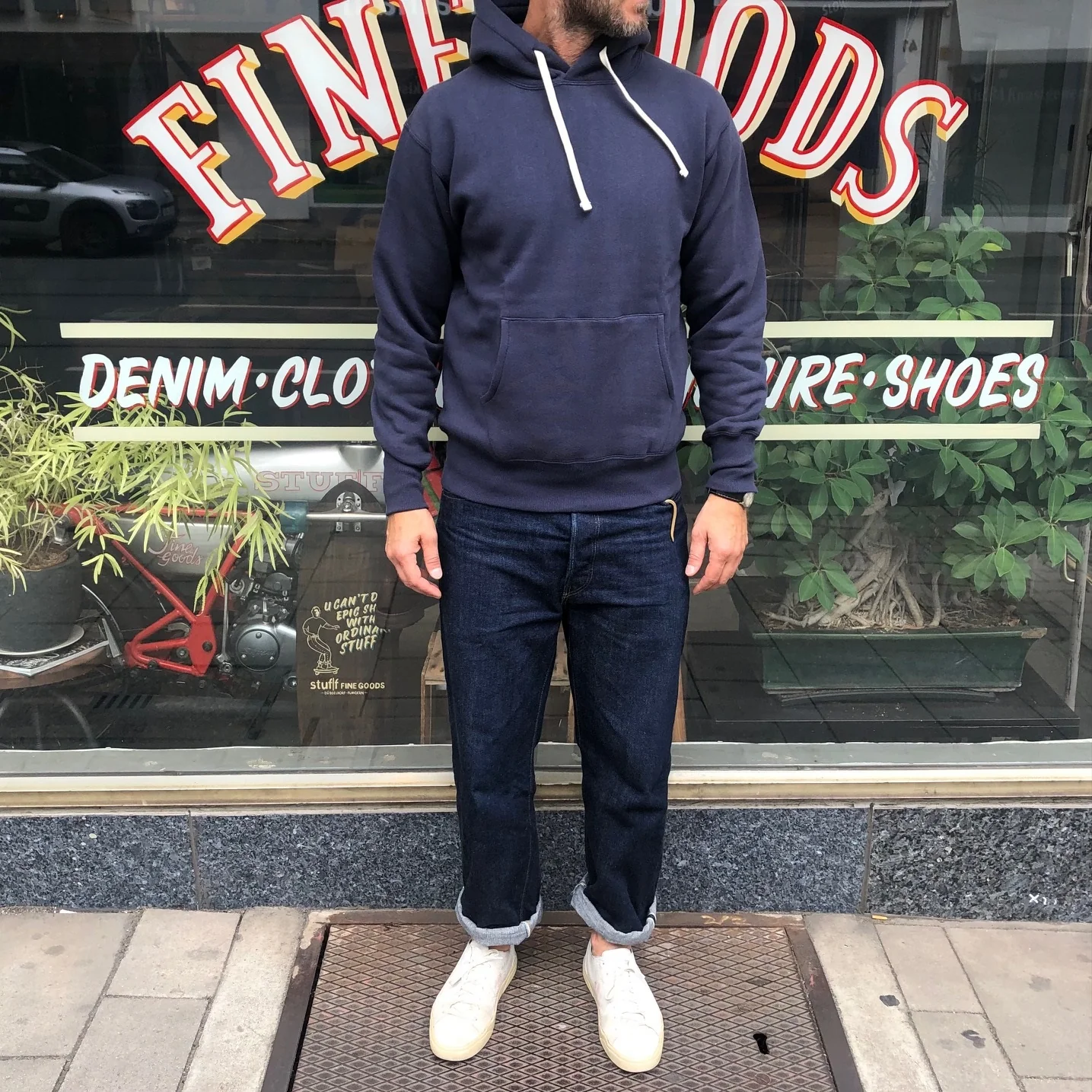 the real mccoy's | joe mccoy 10oz loopwheel parka navy - Image 2
