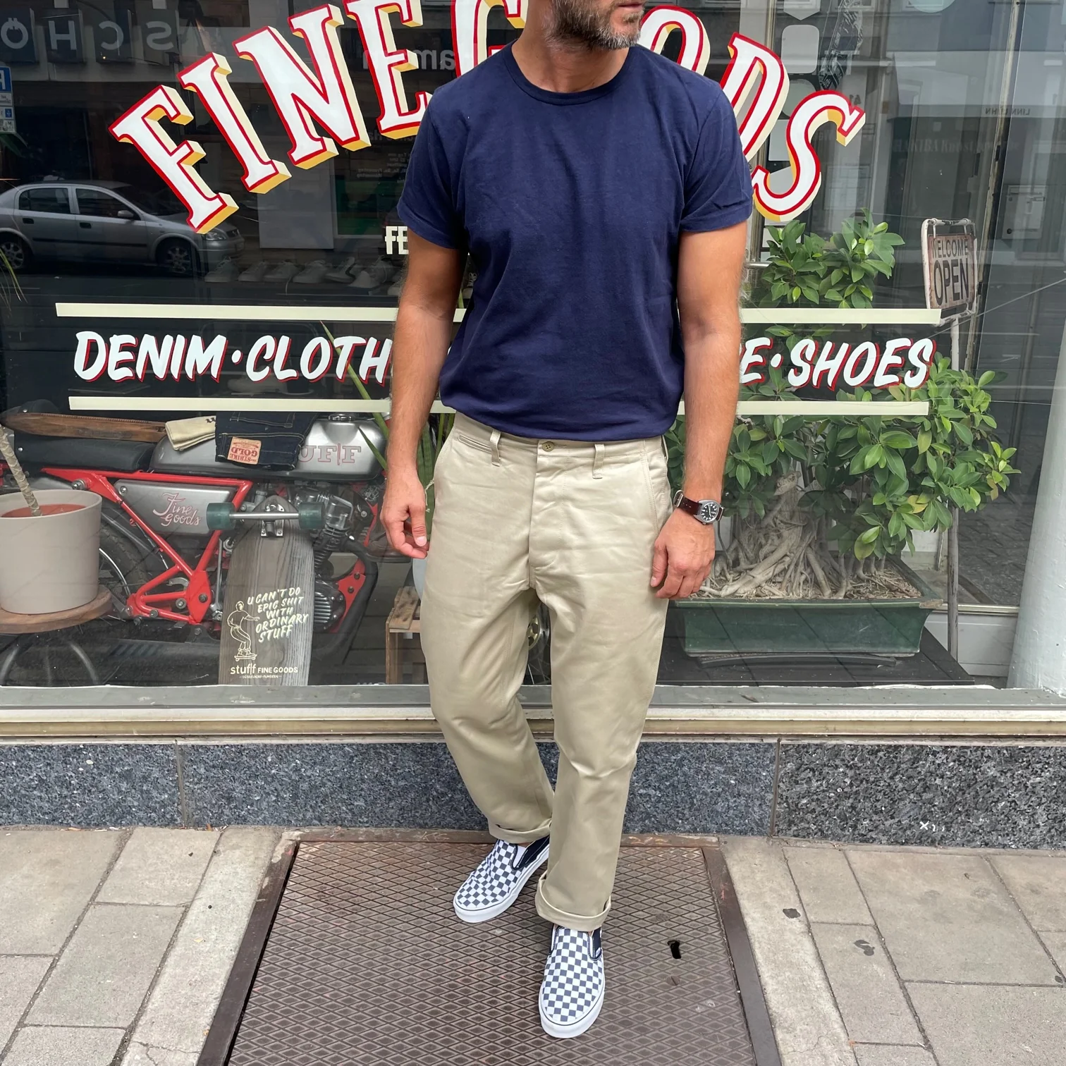 the real mccoy's | joe mccoy blue seal chino trousers - beige - Image 3