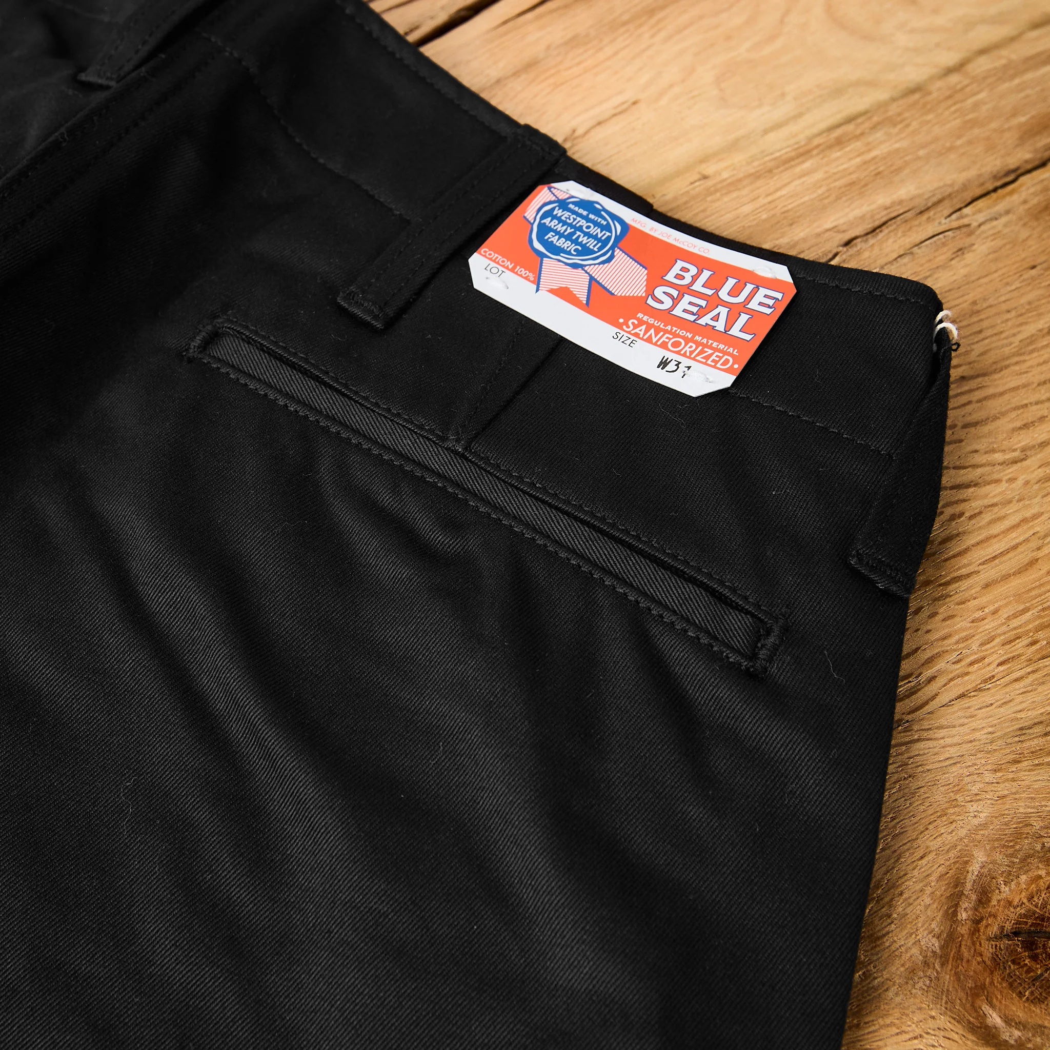 the real mccoy's | joe mccoy blue seal chino trousers - black - Image 6