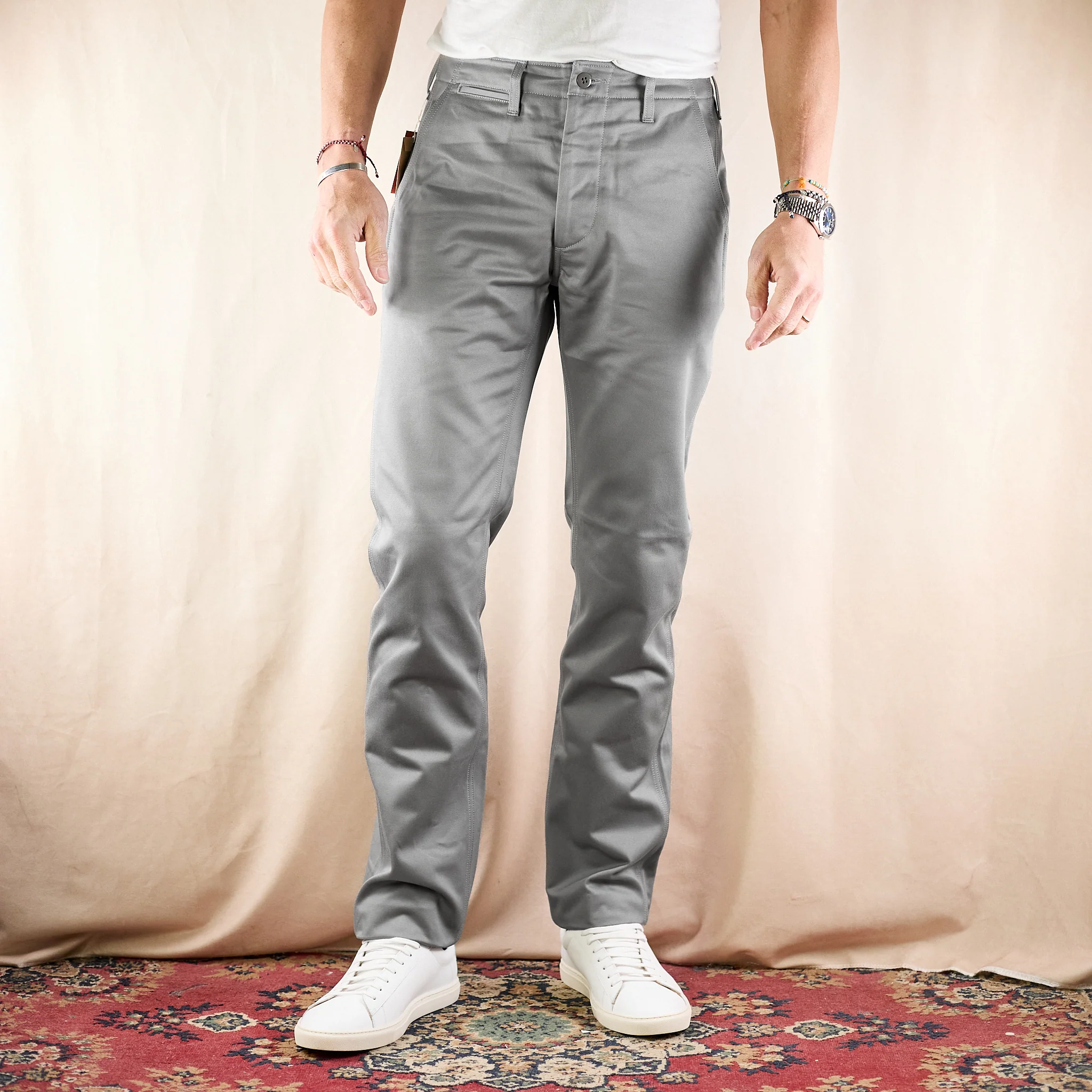 the real mccoy's | joe mccoy blue seal chino trousers - m.gray - Image 2