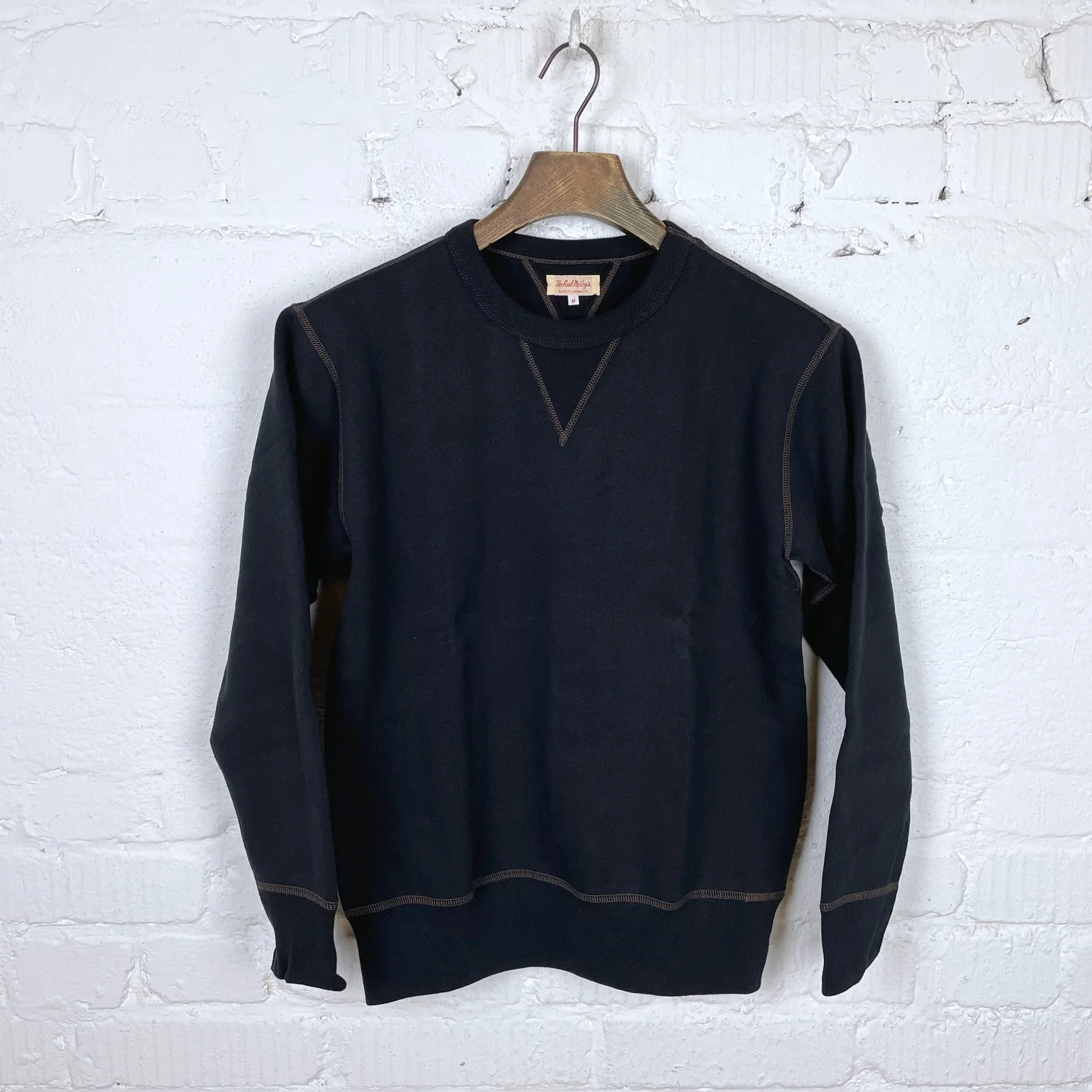 the real mccoy's | loopwheel crewneck sweatshirt black