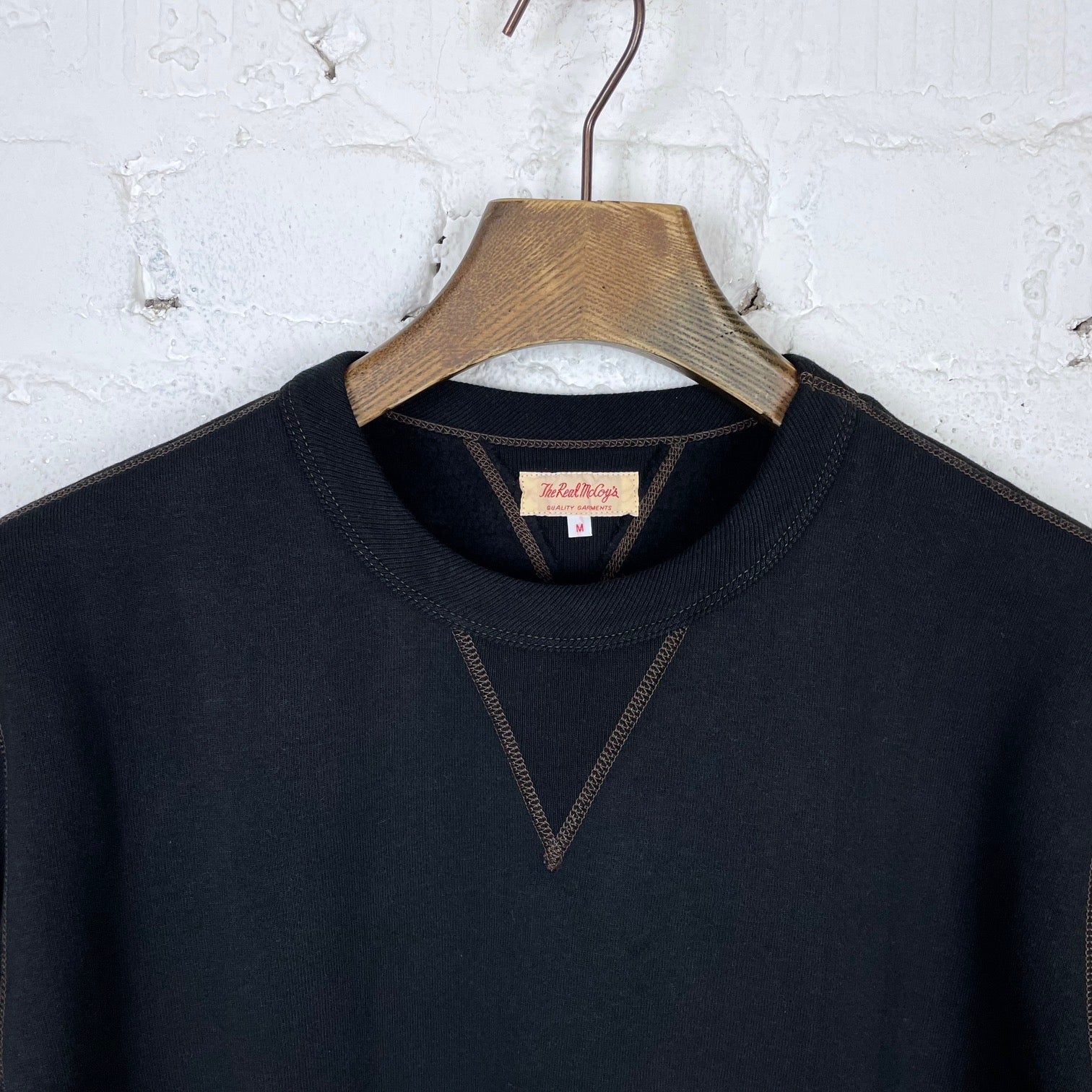 the real mccoy's | loopwheel crewneck sweatshirt black - Image 2