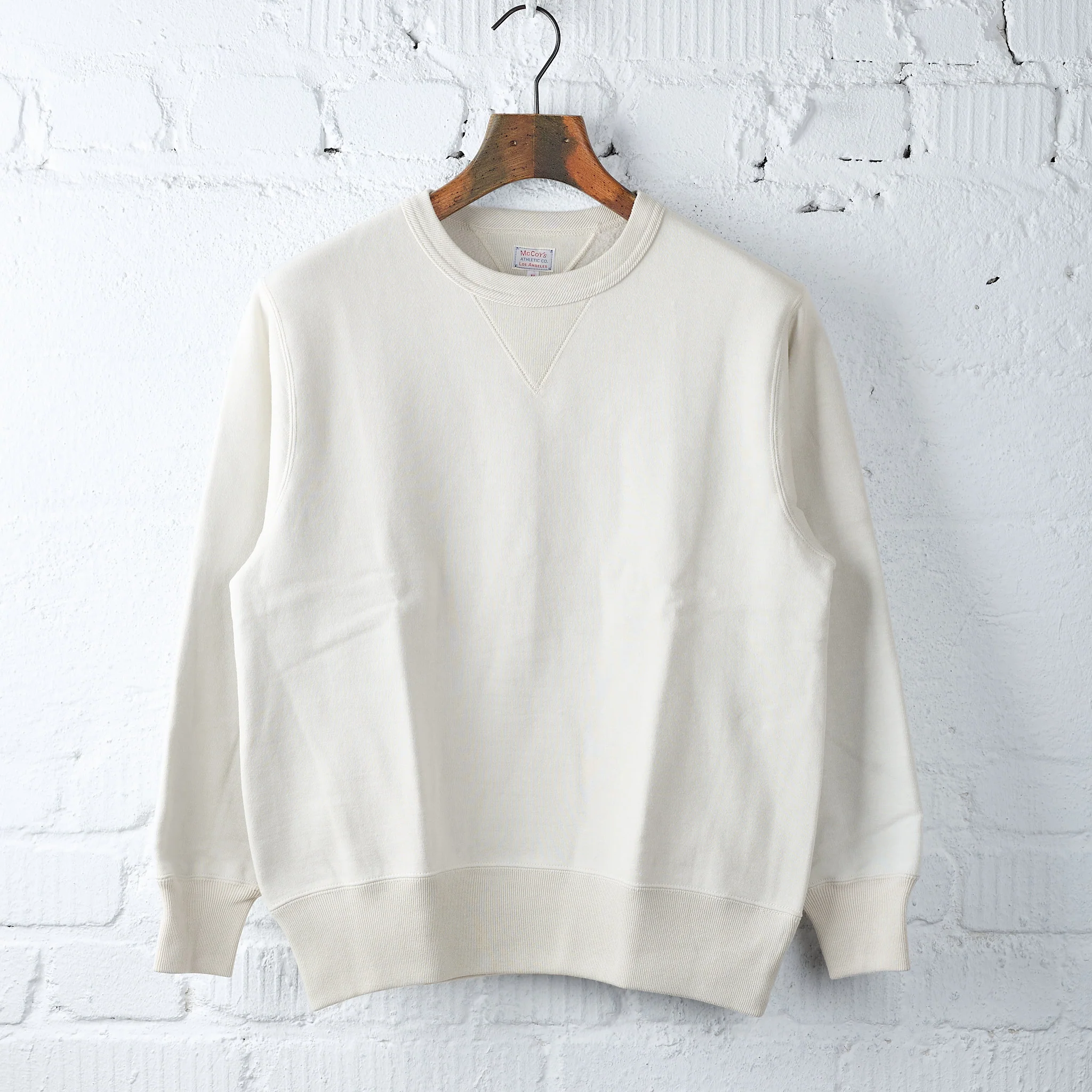 the real mccoy's | loopwheel crewneck sweatshirt - milk