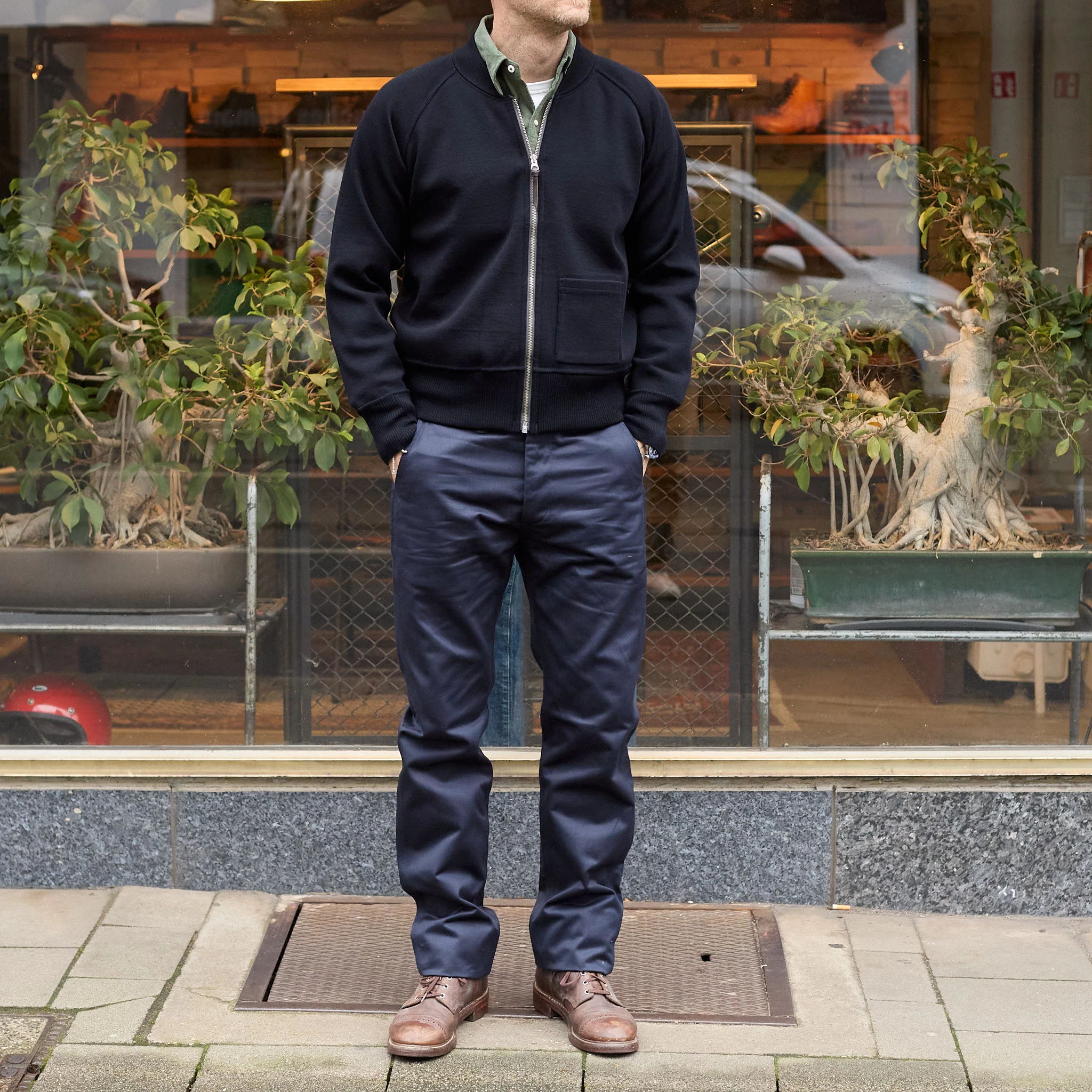 the real mccoy's | joe mccoy blue seal chino trousers - navy - Image 2
