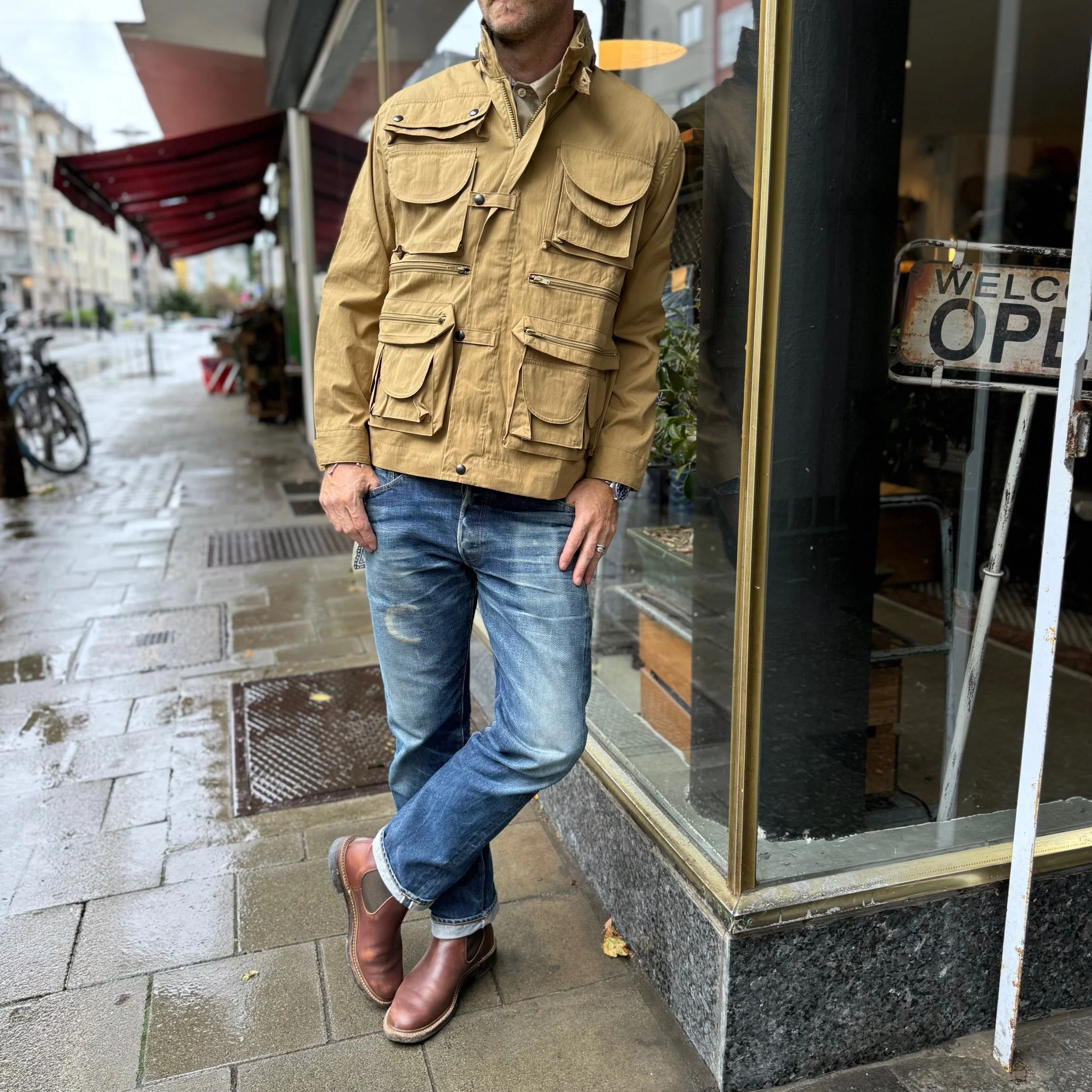 the real mccoy's | photographer utility jacket beige - Image 3