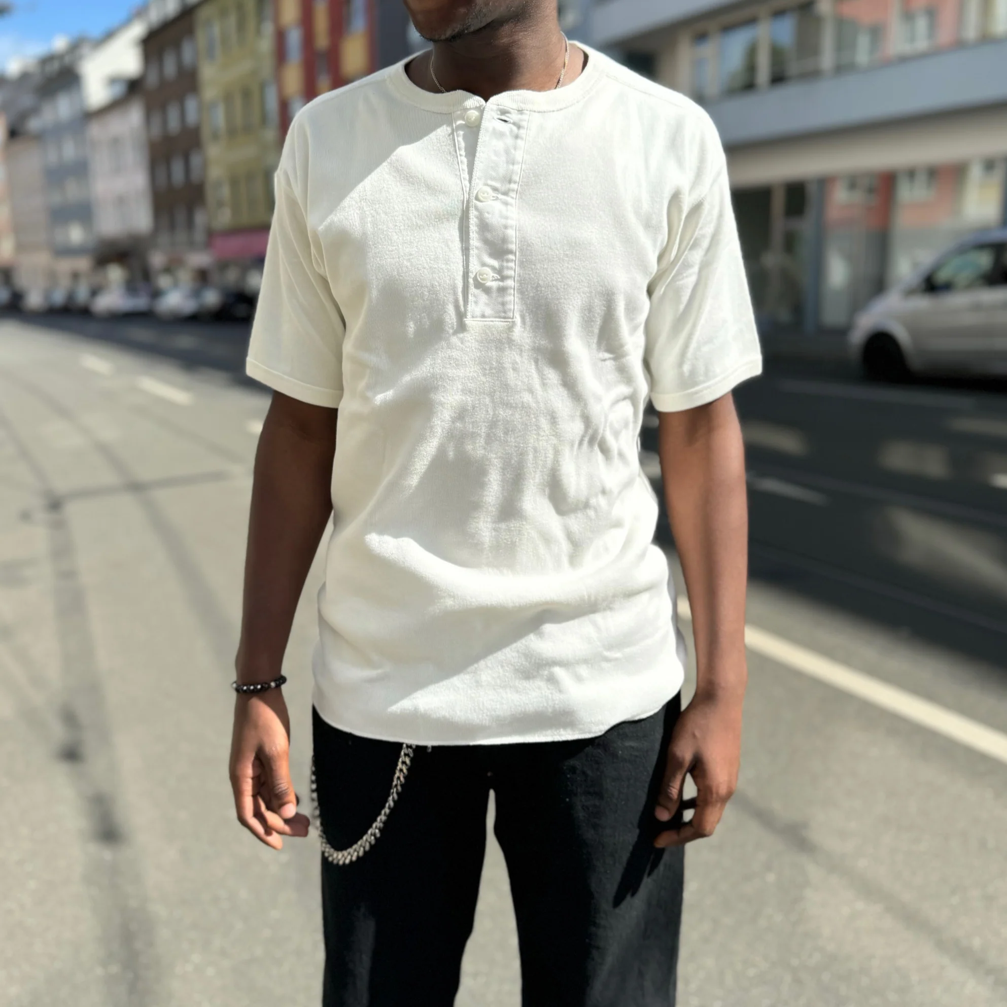 the real mccoy's | union henley undershirt s-s white - Image 2